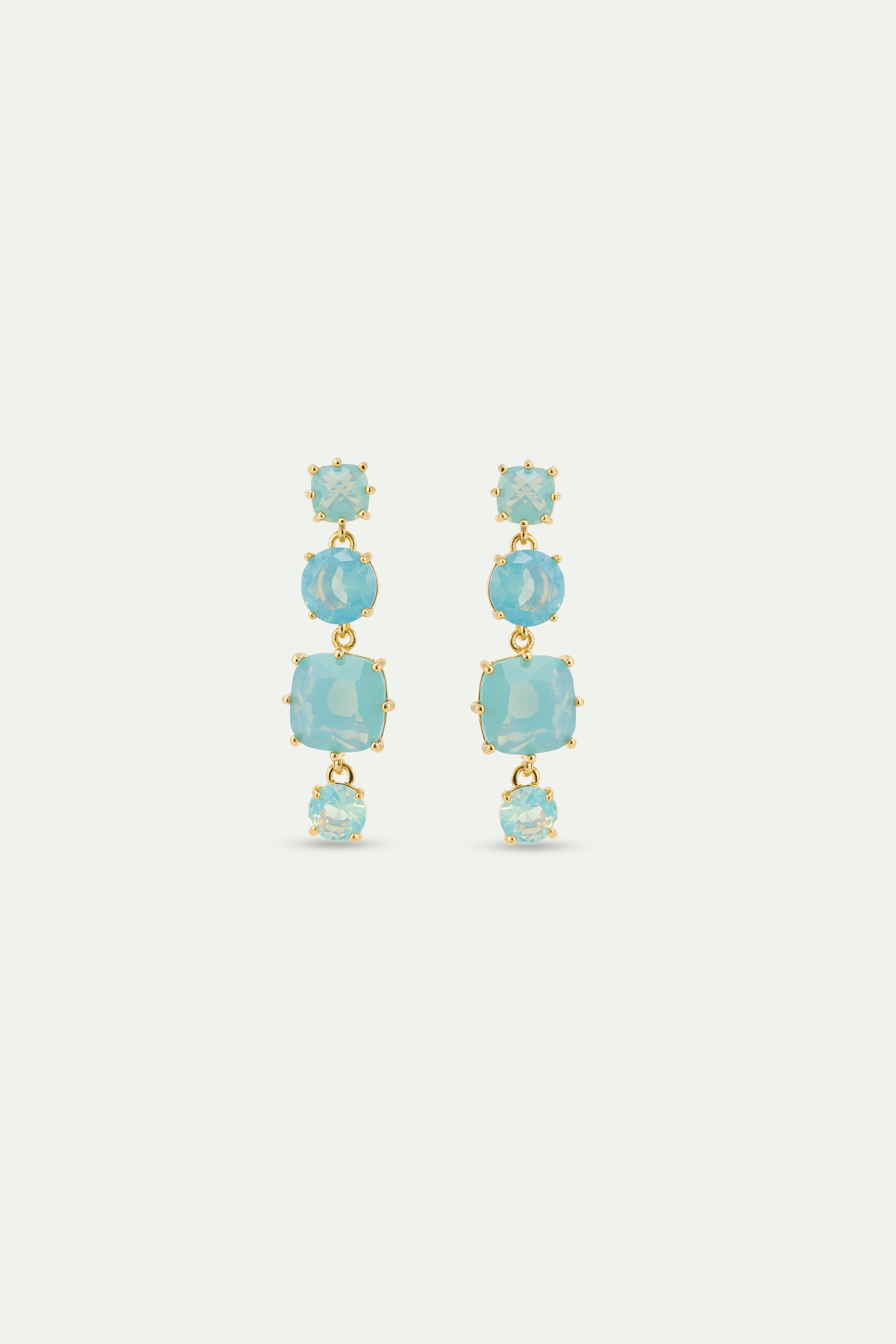 Glacier Blue Diamantine 4 Stone Earrings | AYLD1202