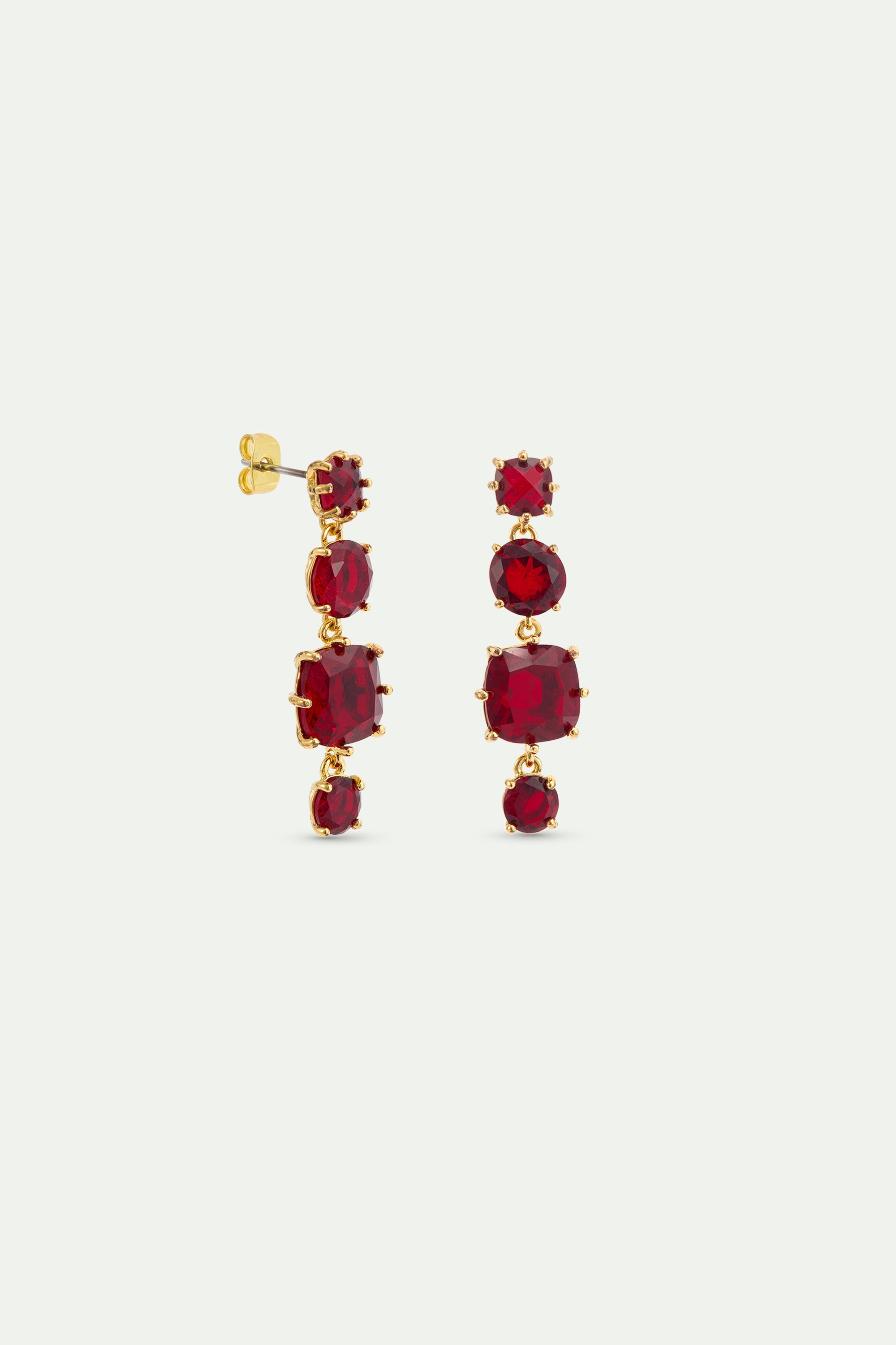 Garnet Red Diamantine 4 Stone Earrings | AYLD1203