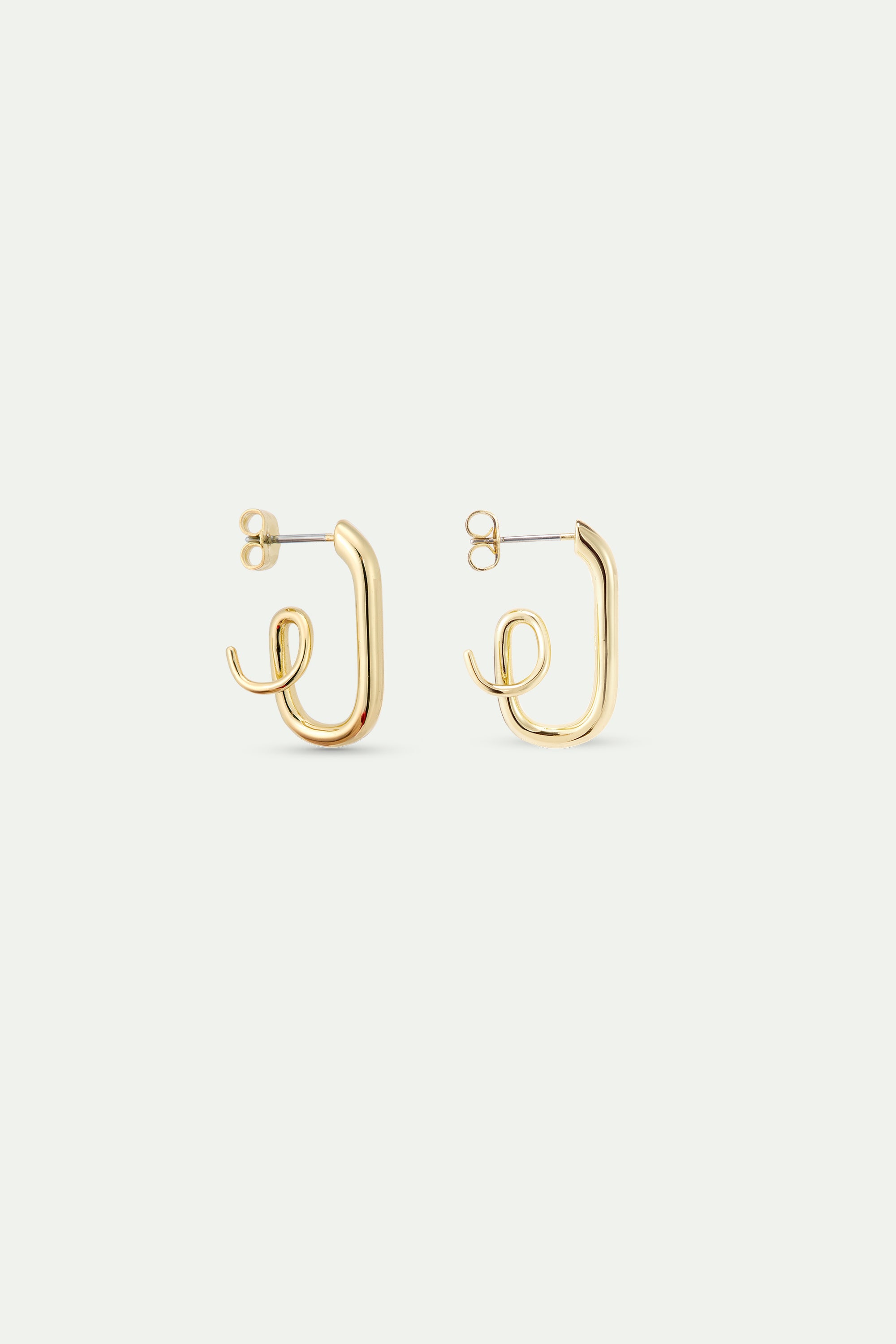 Gold Post Hoop Earrings | AYPE1011