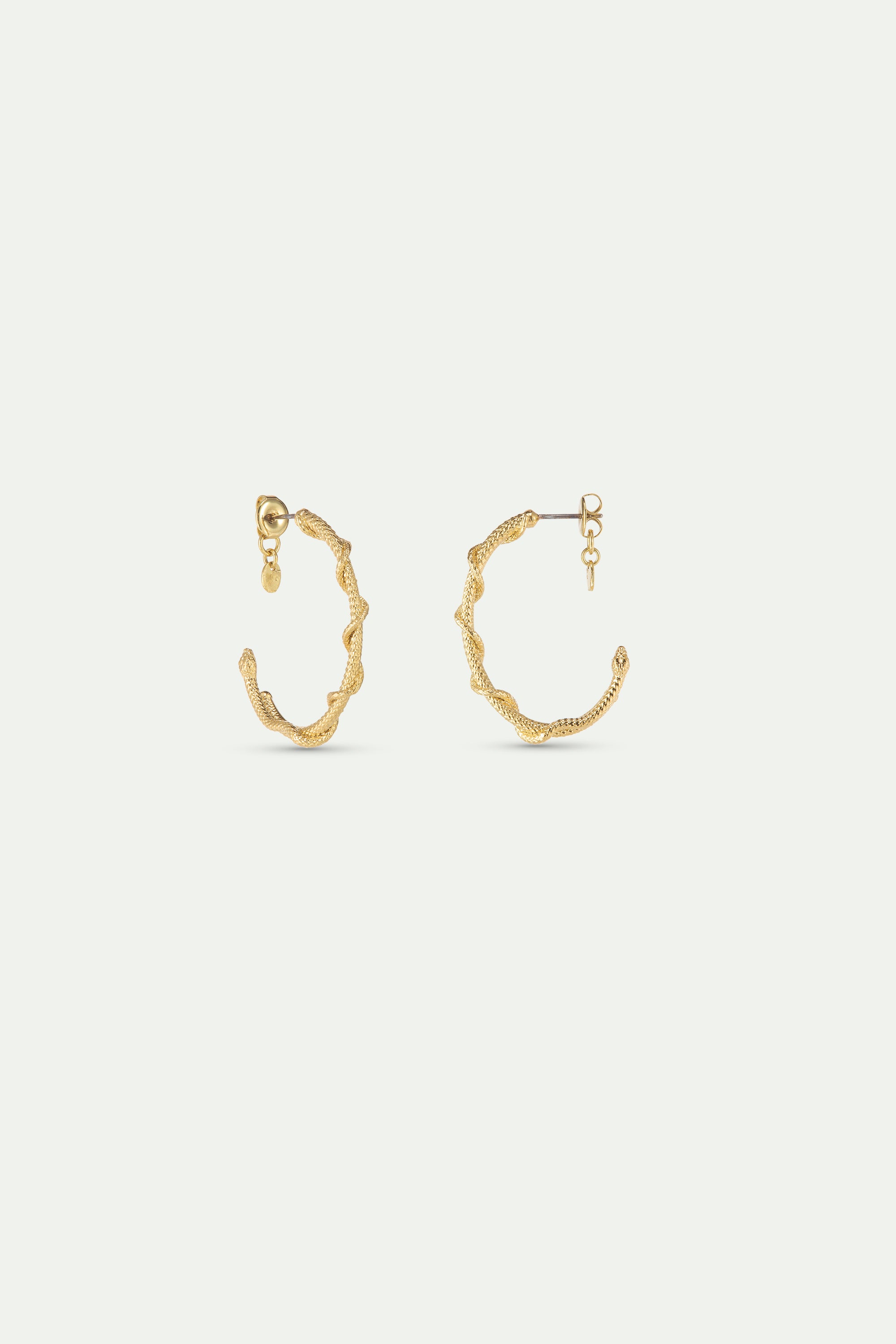 Gold Snake Post Hoop Earrings | AYVA1031