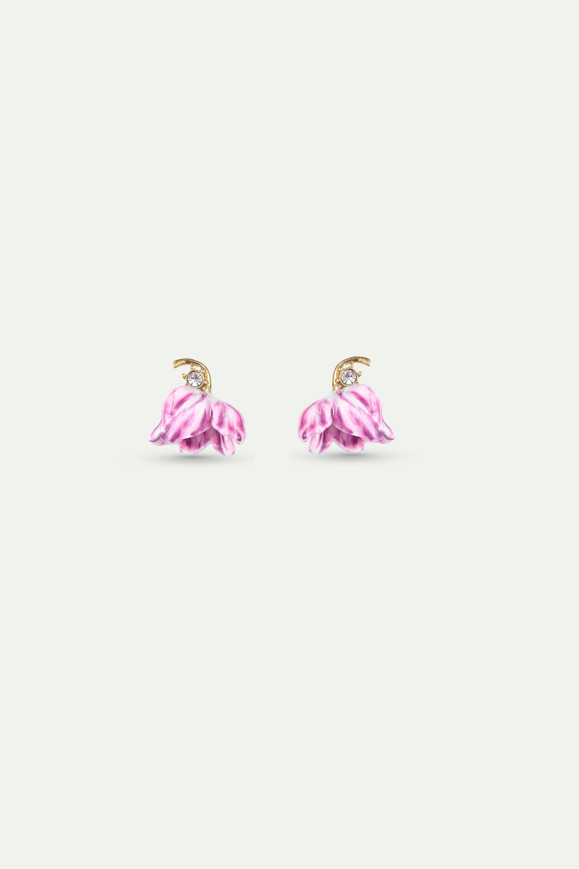 Purple Tulip and Crystal Earrings | AYVA1041