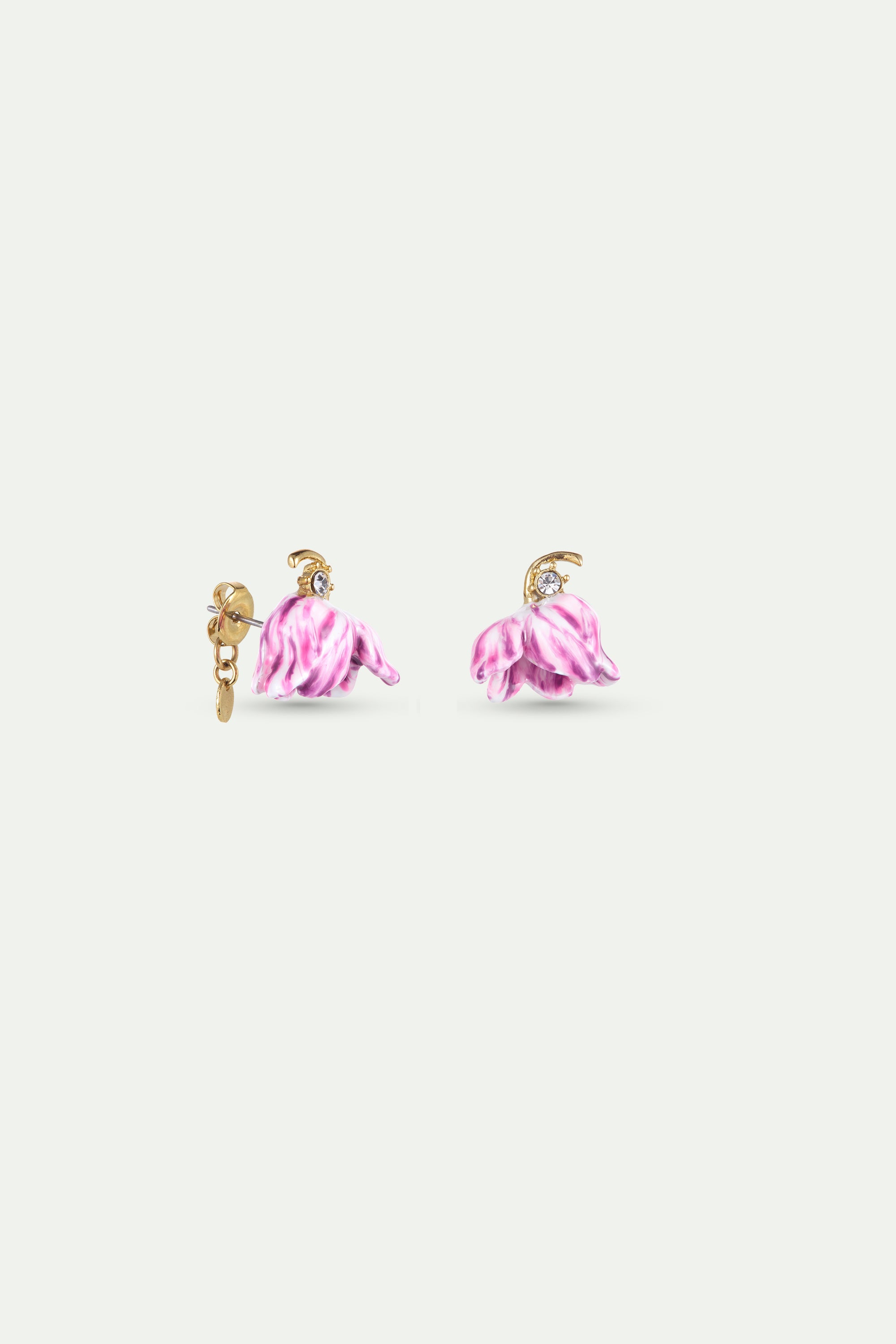 Purple Tulip and Crystal Earrings | AYVA1041