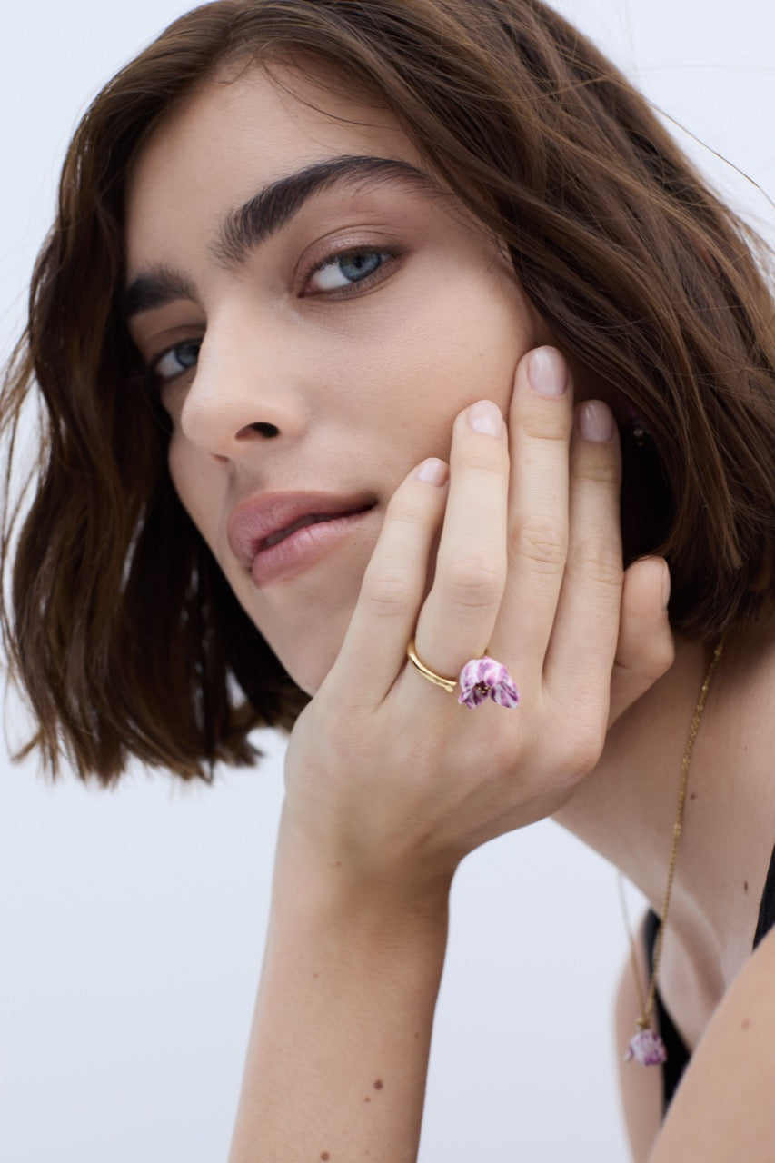 Purple Tulip Adjustable Ring | AYVA6031