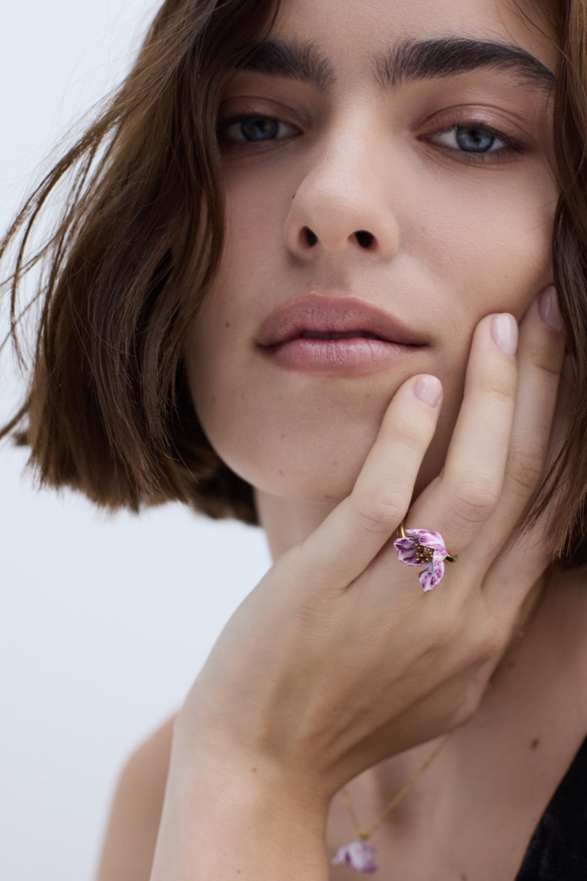 Purple Tulip Adjustable Ring | AYVA6031