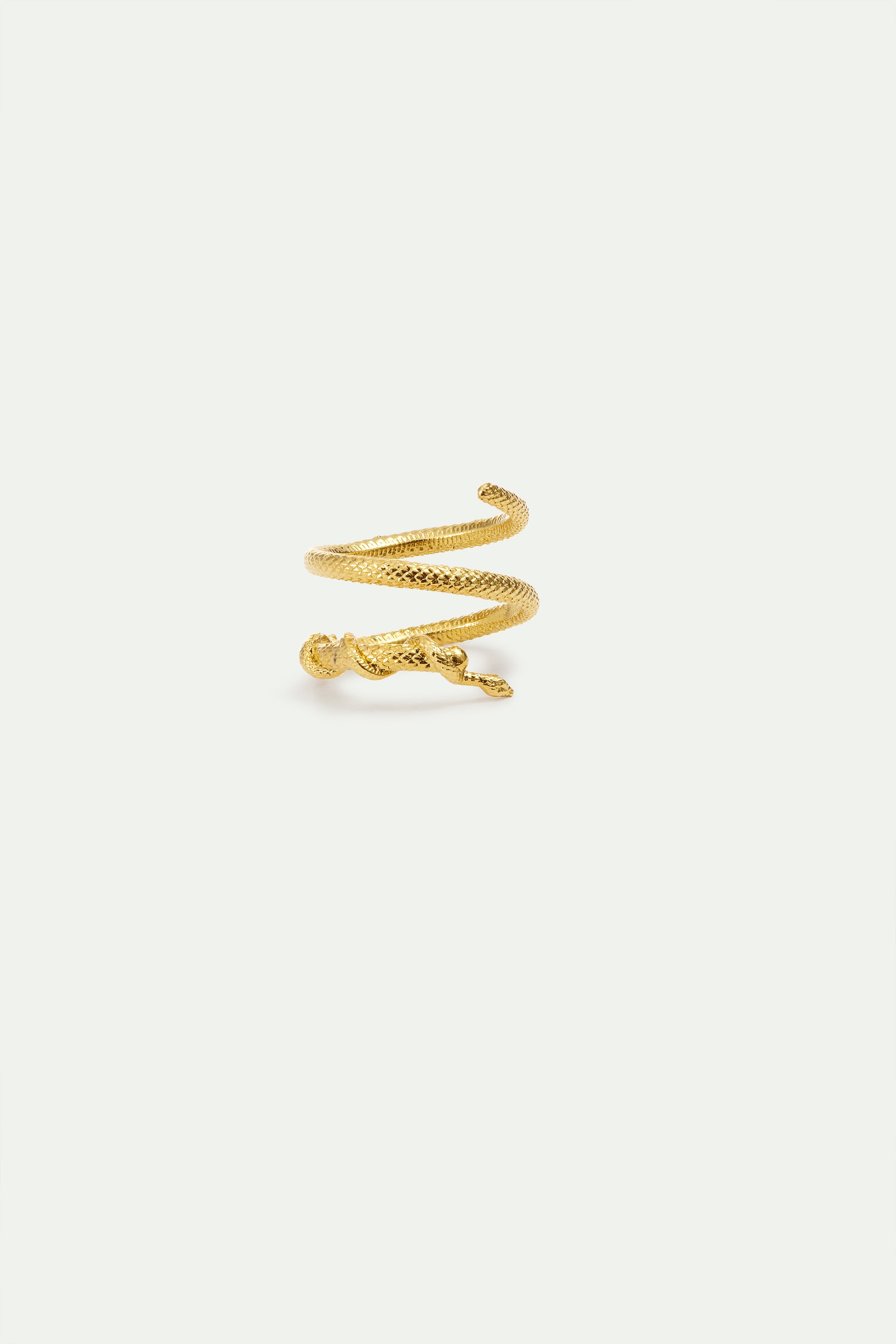 Gold Snake-Shaped Adjustable Spiral Ring | AYVA6021