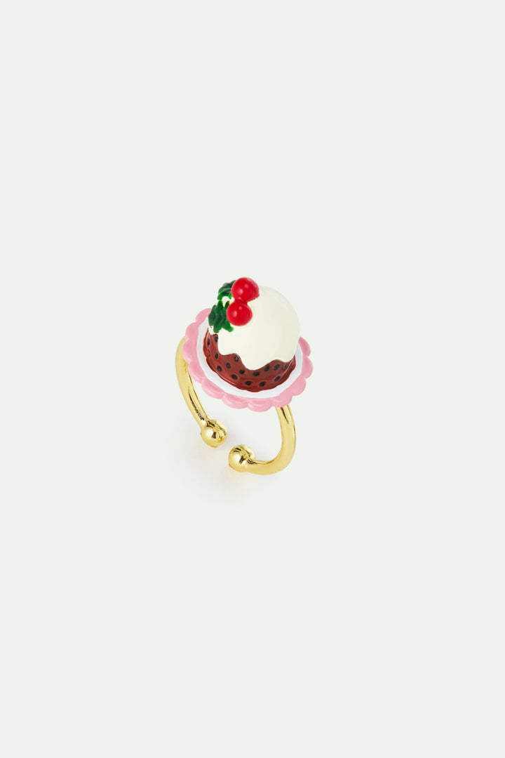 Adjustable Ring With Pudding And Red Faceted Crystal Bead | AWWI6011 - Les Nereides