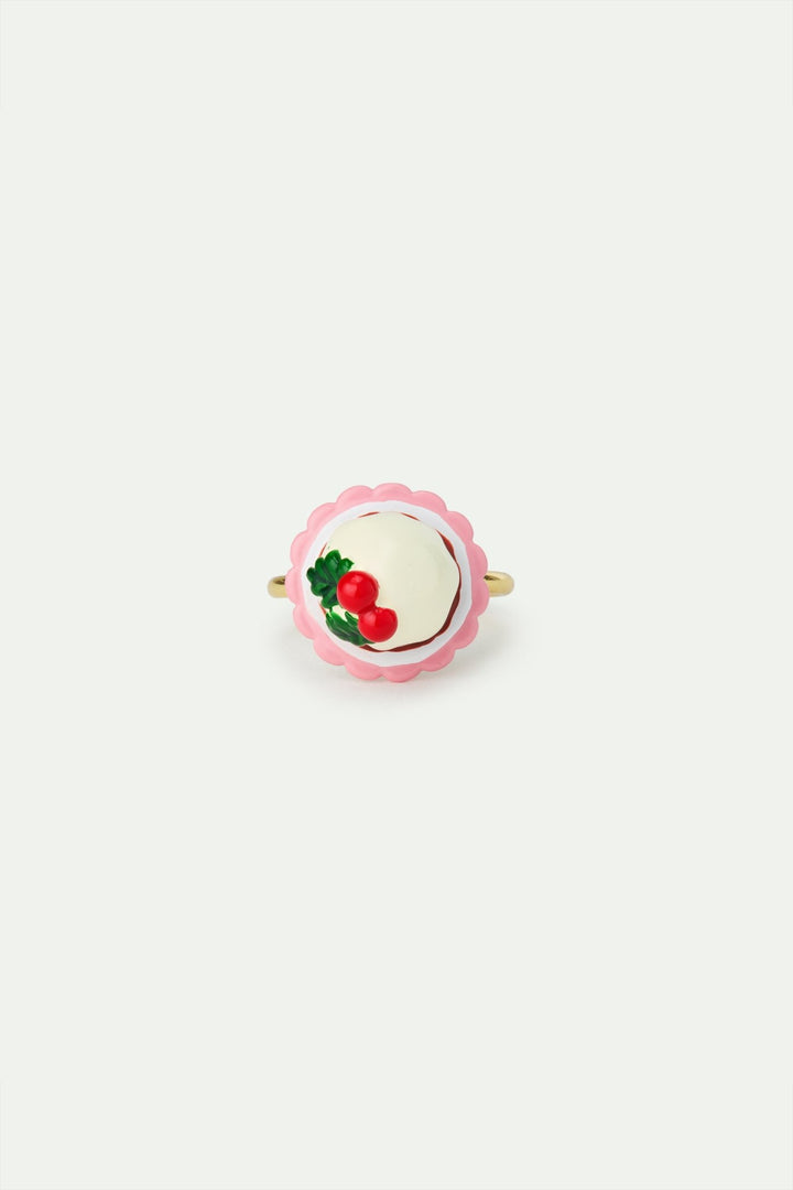 Adjustable Ring With Pudding And Red Faceted Crystal Bead | AWWI6011 - Les Nereides