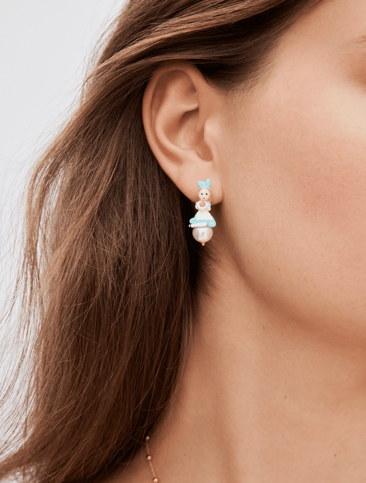 Alice Earrings With Imitation Pearl | AXCN1061 - Les Nereides