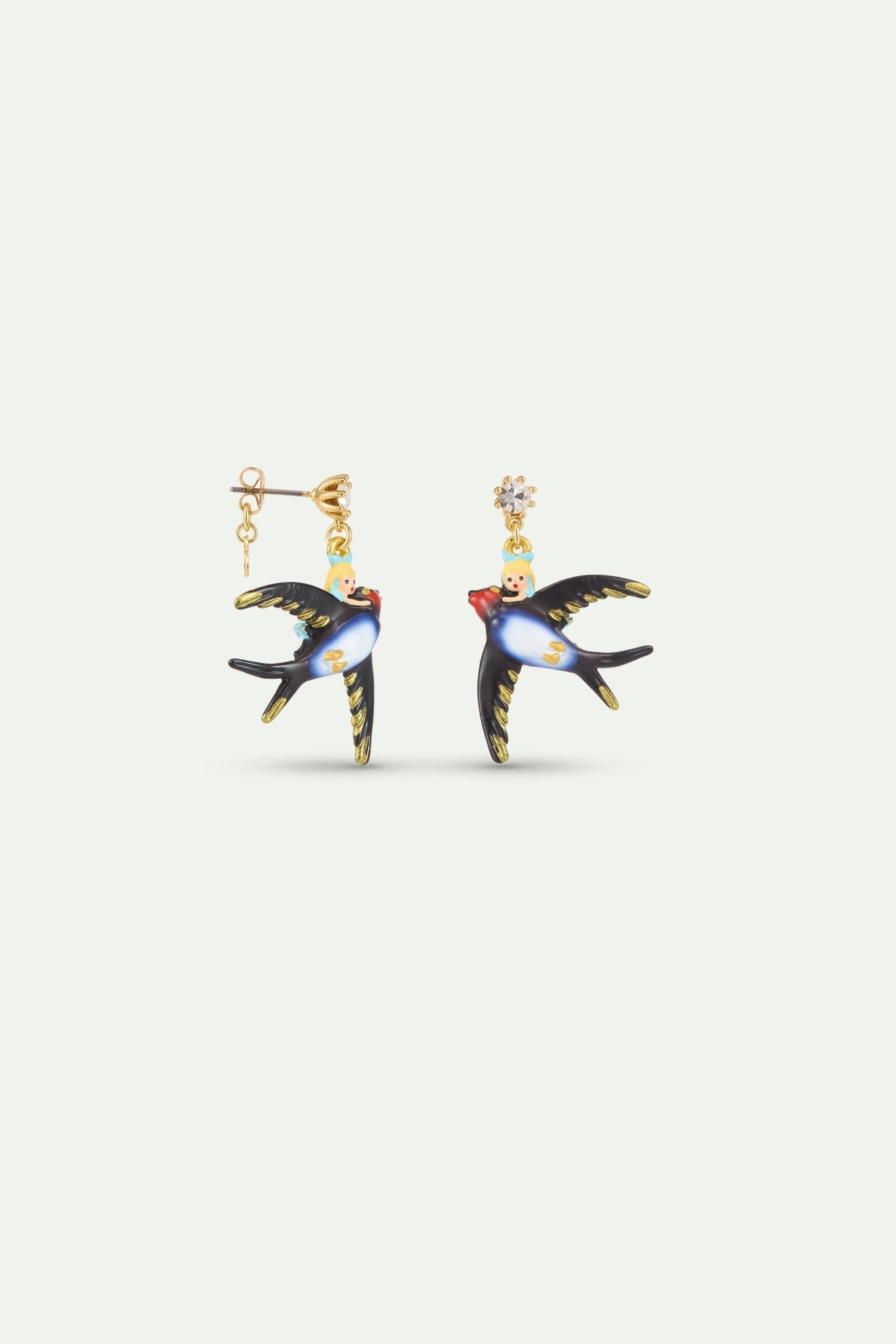 Alice, Swallow And Crystal Earrings | AYCN1011 - Les Nereides