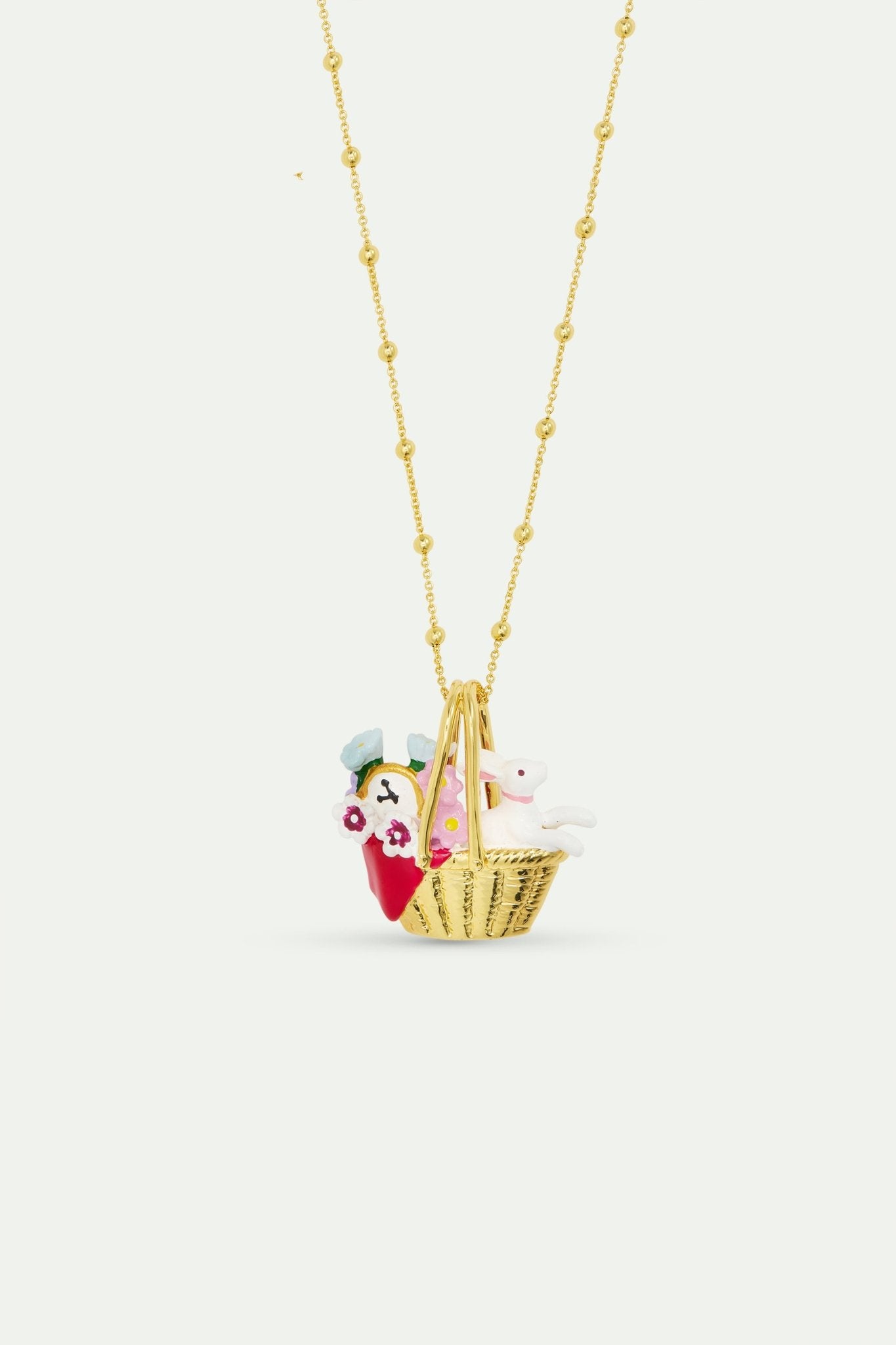 Alice's Bunny Necklace And Little Red Riding Hood'S Basket | AXMT3021 - Les Nereides