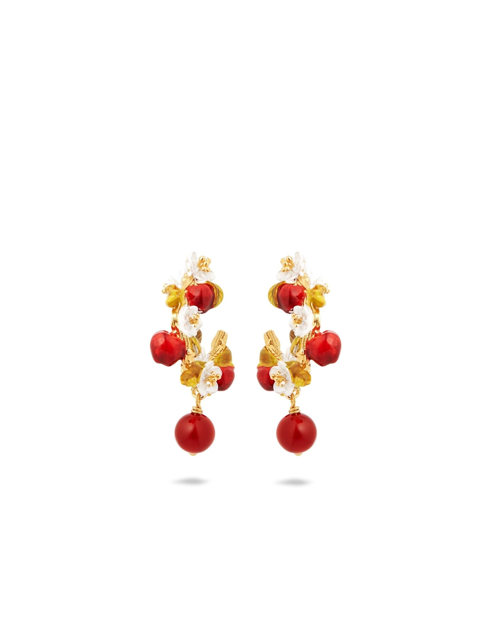 Apple And Apple Blossom Hoop Earrings | AUDC1011 - Les Nereides