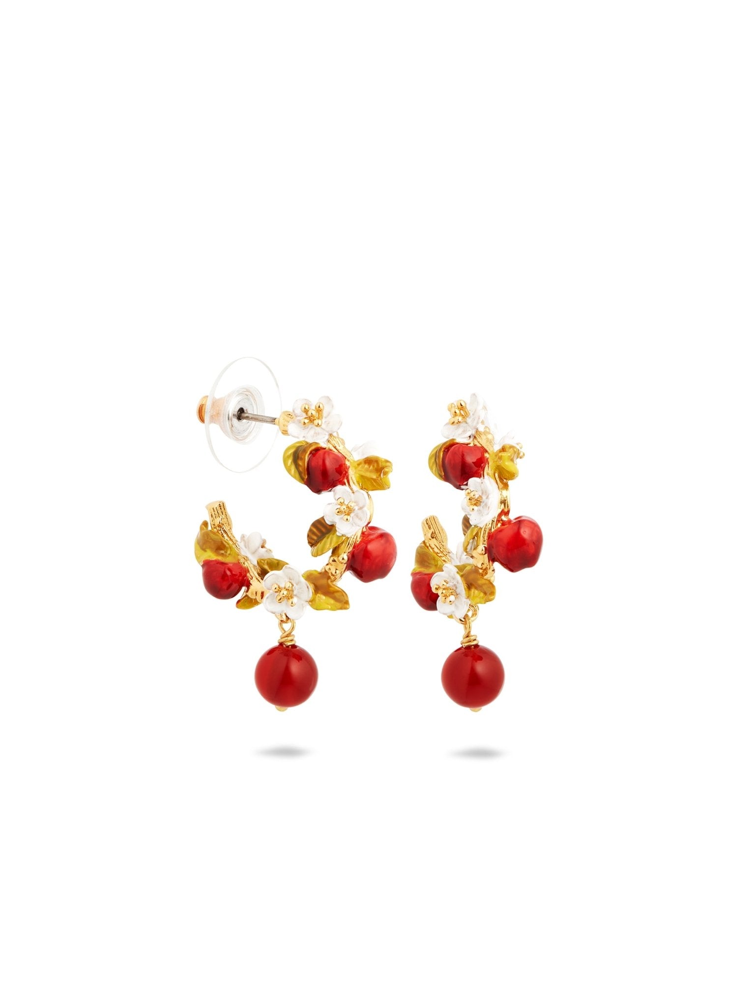 Apple And Apple Blossom Hoop Earrings | AUDC1011 - Les Nereides