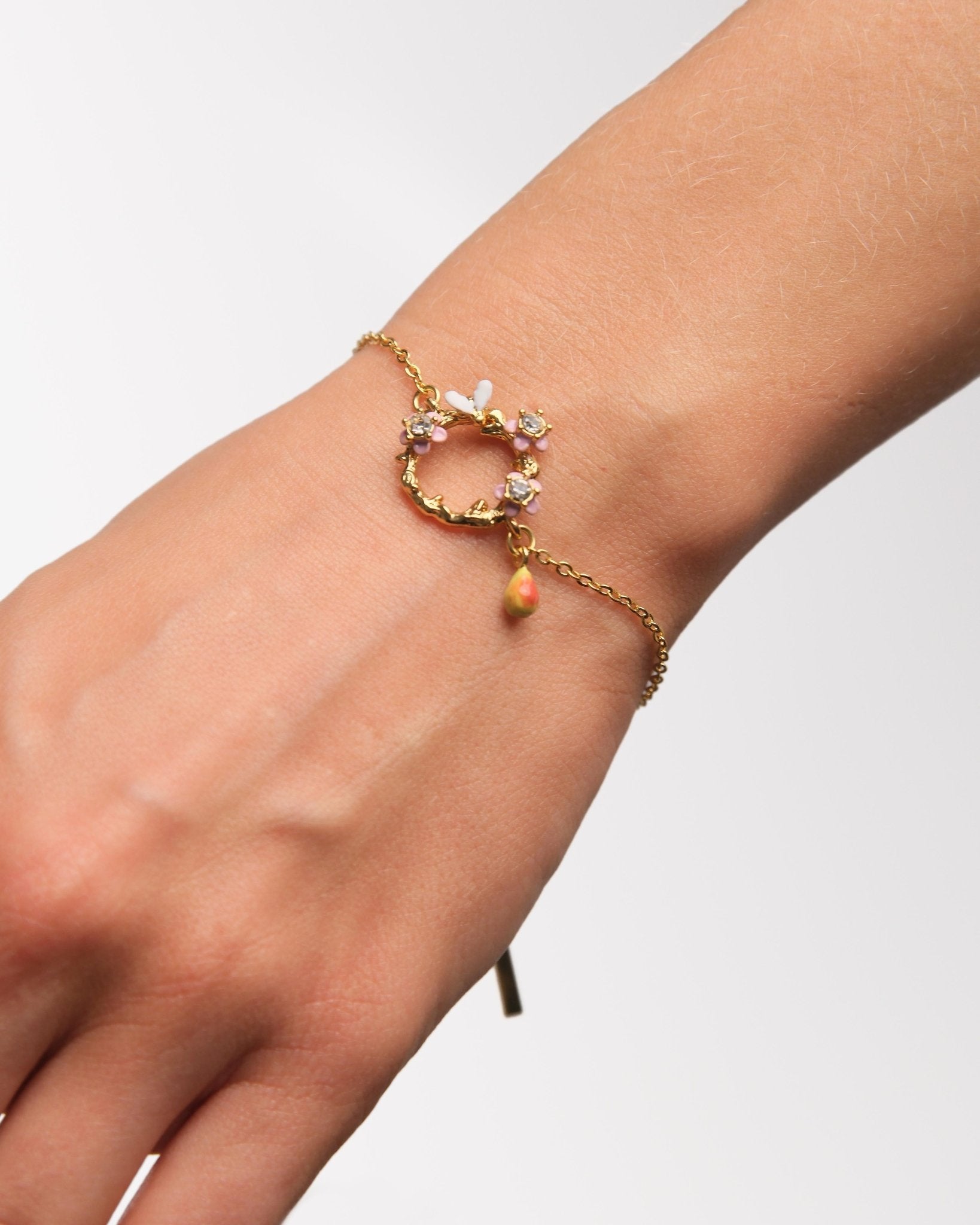 Apple Blossom, Pear And Bee Fine Bracelet | AUDC2021 - Les Nereides