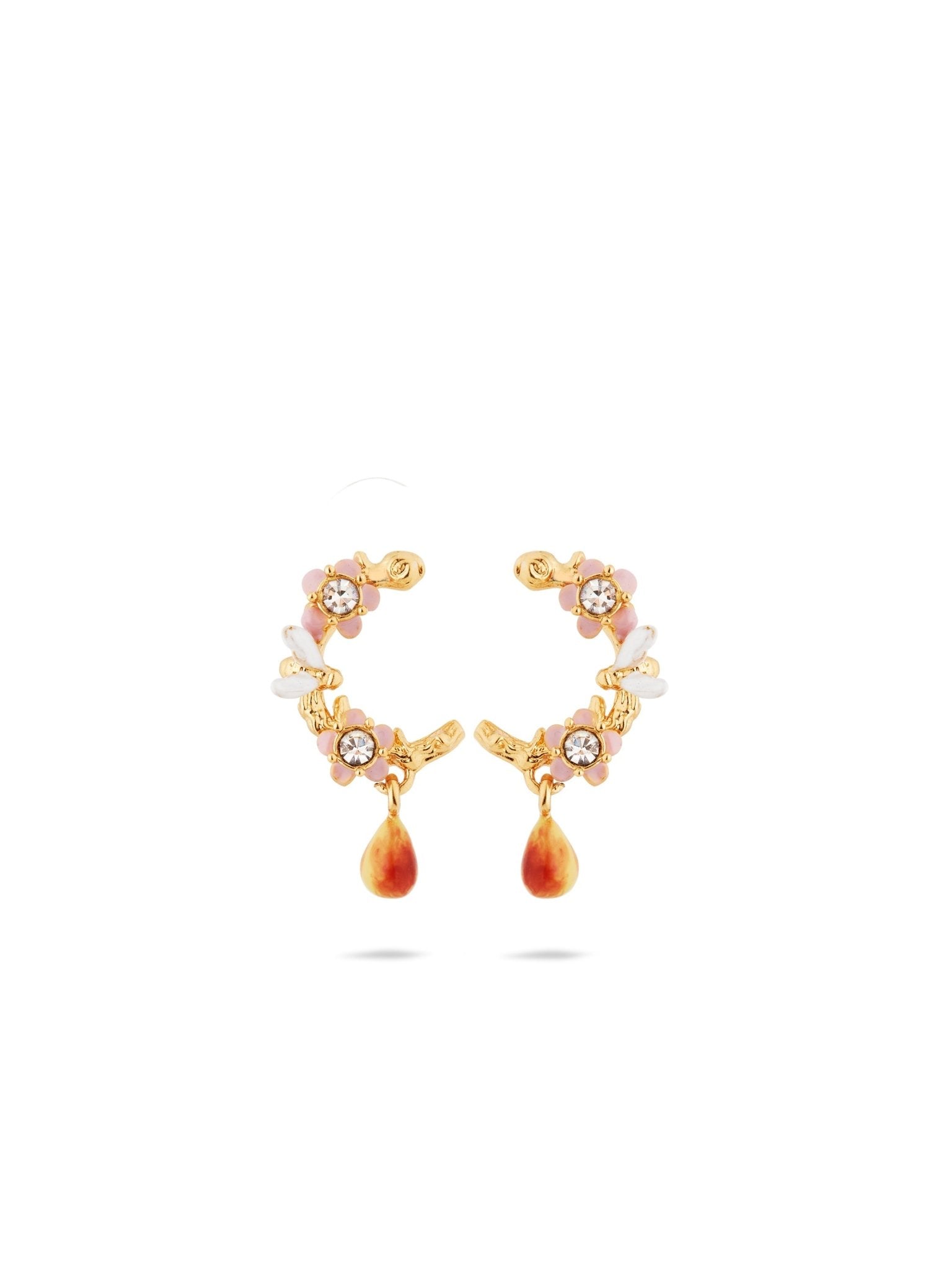 Apple Blossom, Pear And Bee Hoop Earrings | AUDC1041 - Les Nereides