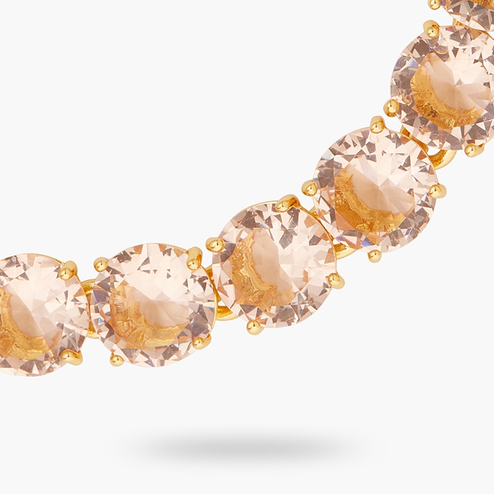 Apricot Pink Diamantine Single Row Fine Bracelet | ATLD2521 - Les Nereides