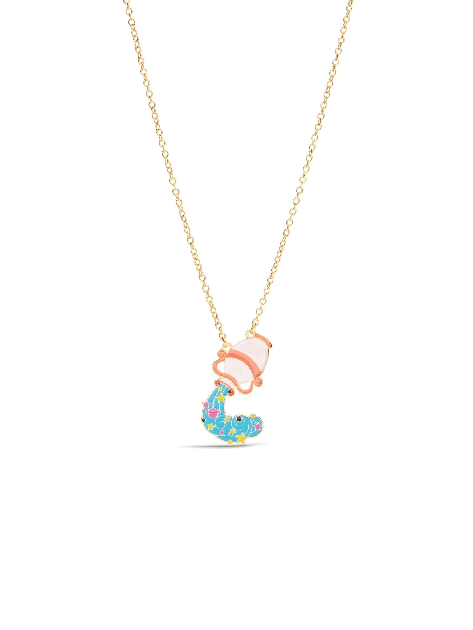 Aquarius Astrological Sign Pendant Necklace | AUSA3111 - Les Nereides