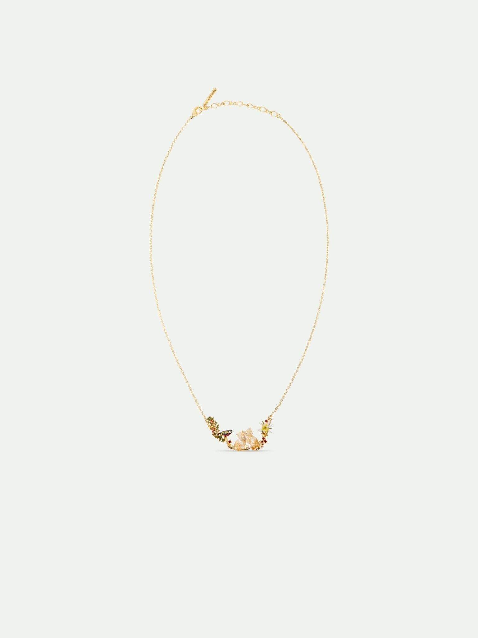 Arctic Fox Couple And Varied Tit Statement Necklace | AULA3021 - Les Nereides