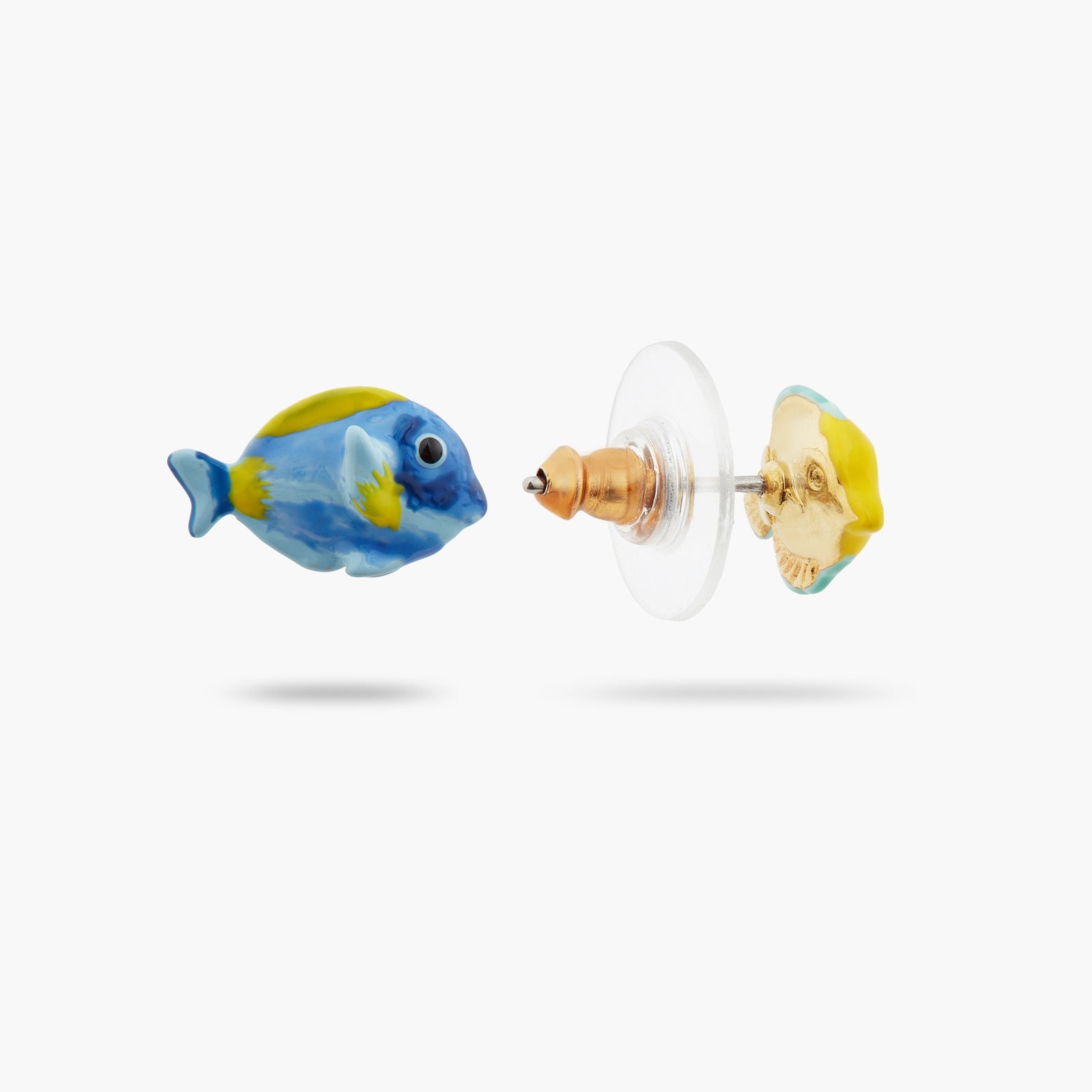 Asymmetrical Blue Fish And Yellow Fish Earrings | ATPR1071 - Les Nereides