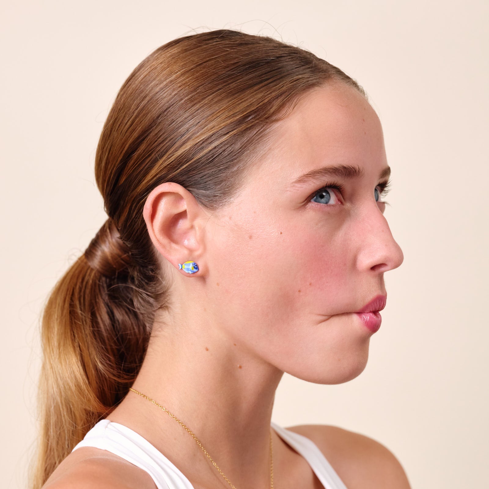 Asymmetrical Blue Fish And Yellow Fish Earrings | ATPR1071 - Les Nereides