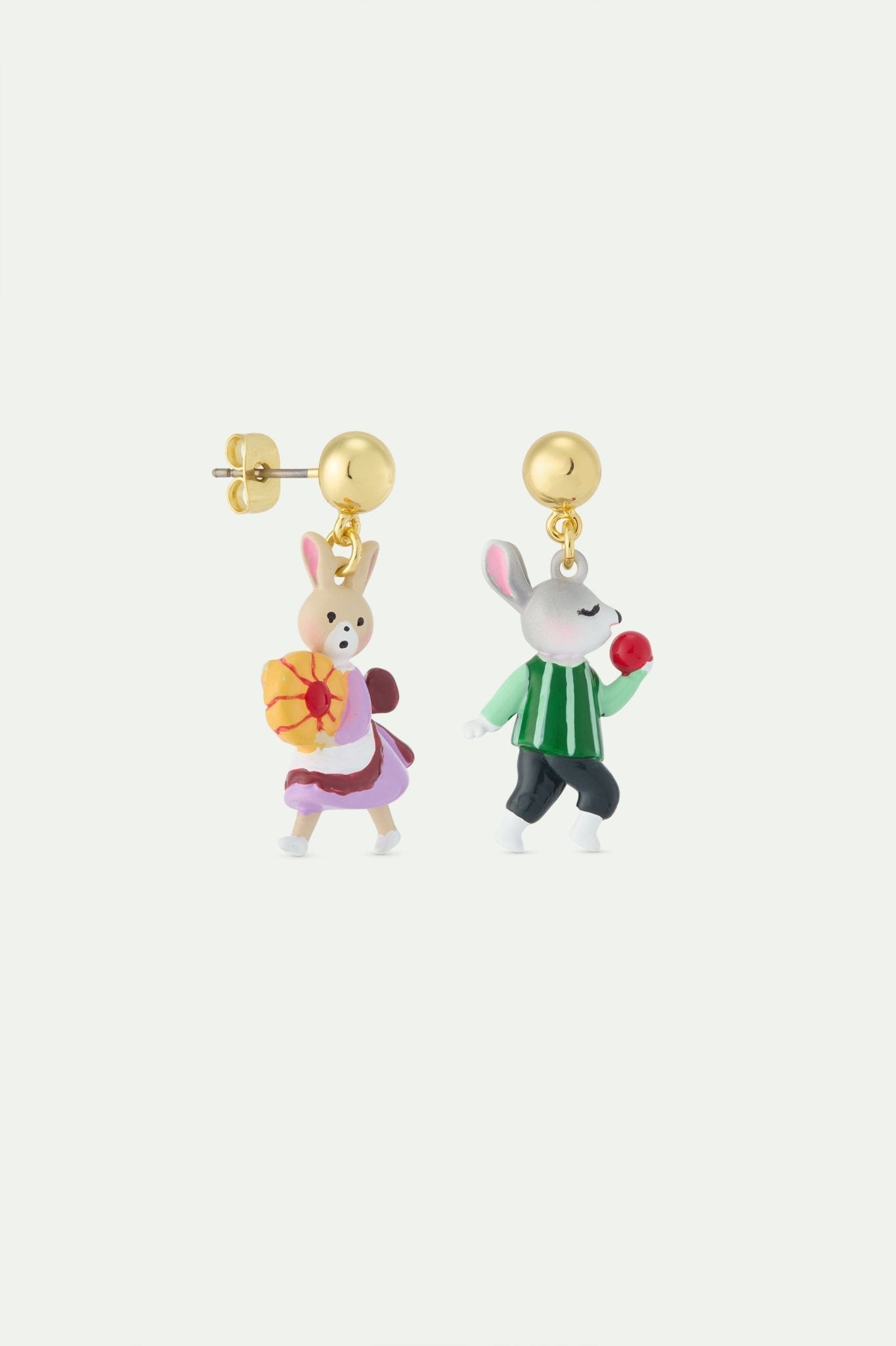 Asymmetrical Dangle Earrings With Rabbit Hansel And Gretel. | AWHG1011 - Les Nereides