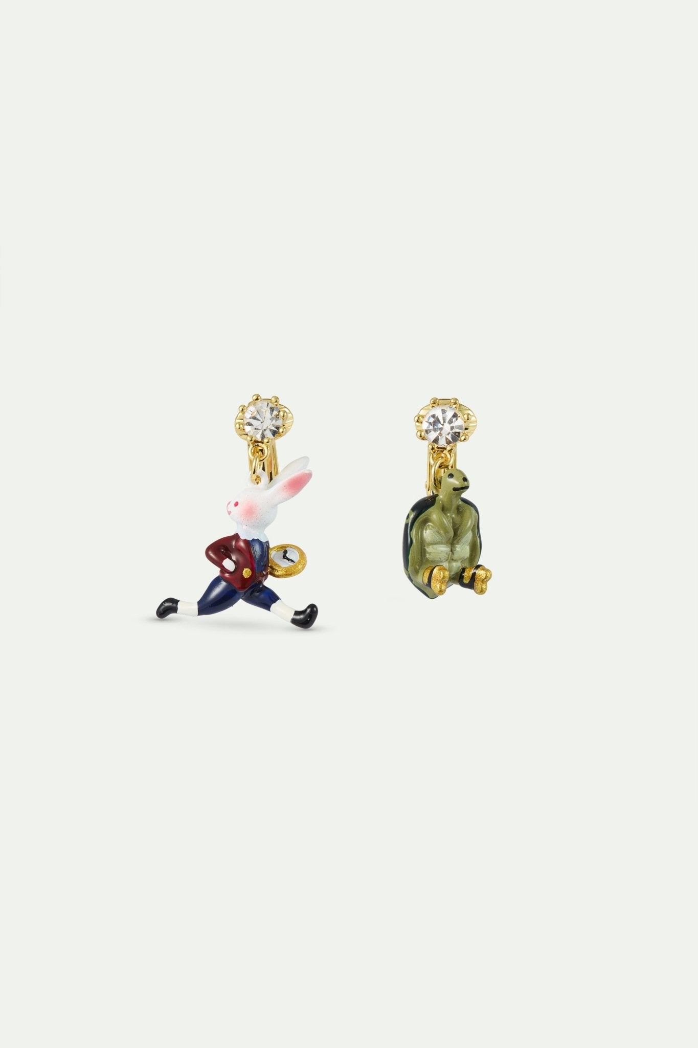 Asymmetrical Earrings The Hare And The Tortoise, Faceted Crystal | AXFB1041 - Les Nereides