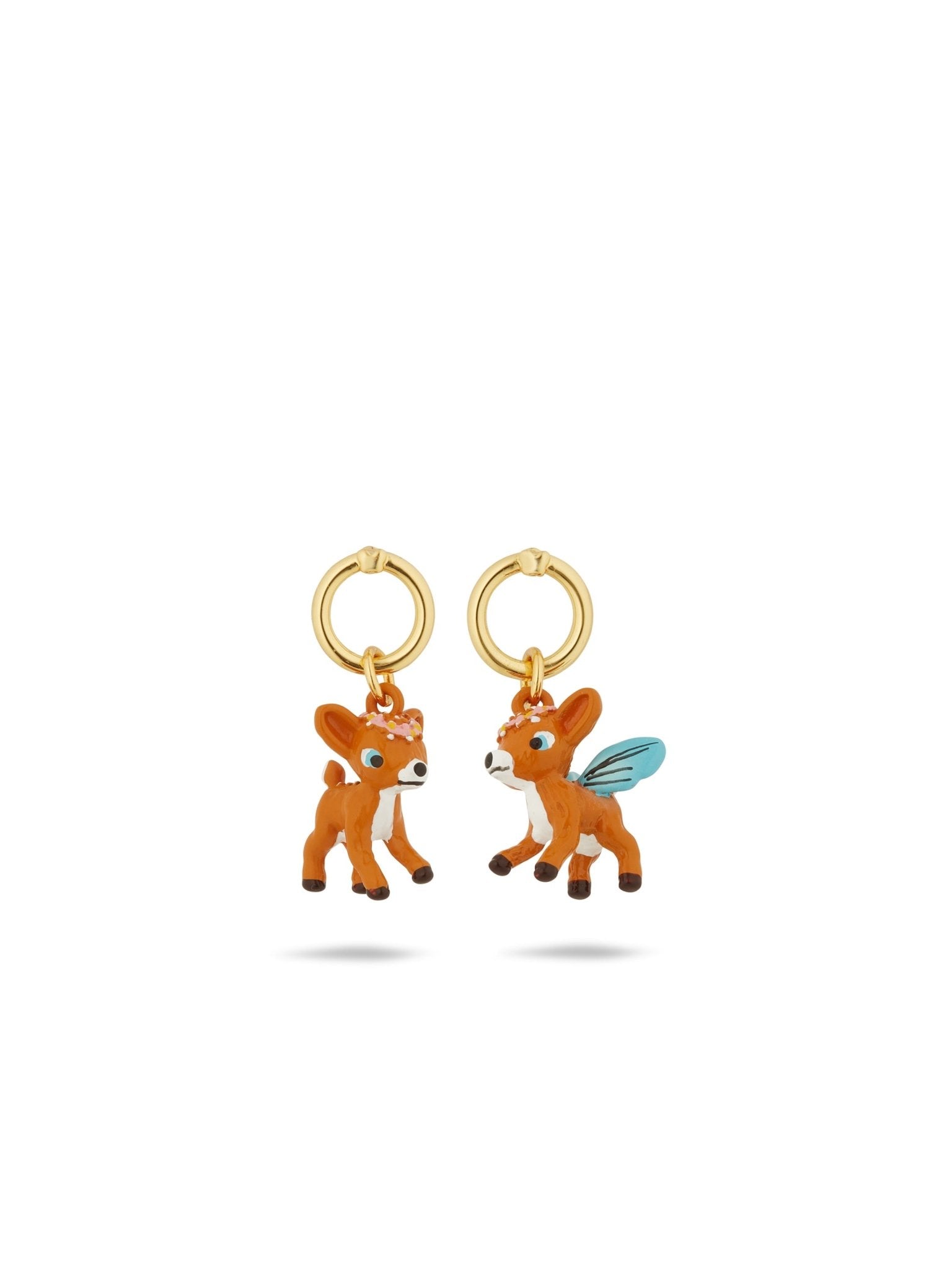 Asymmetrical Fawn And Butterfly Wing Earrings | AUFC1031 - Les Nereides