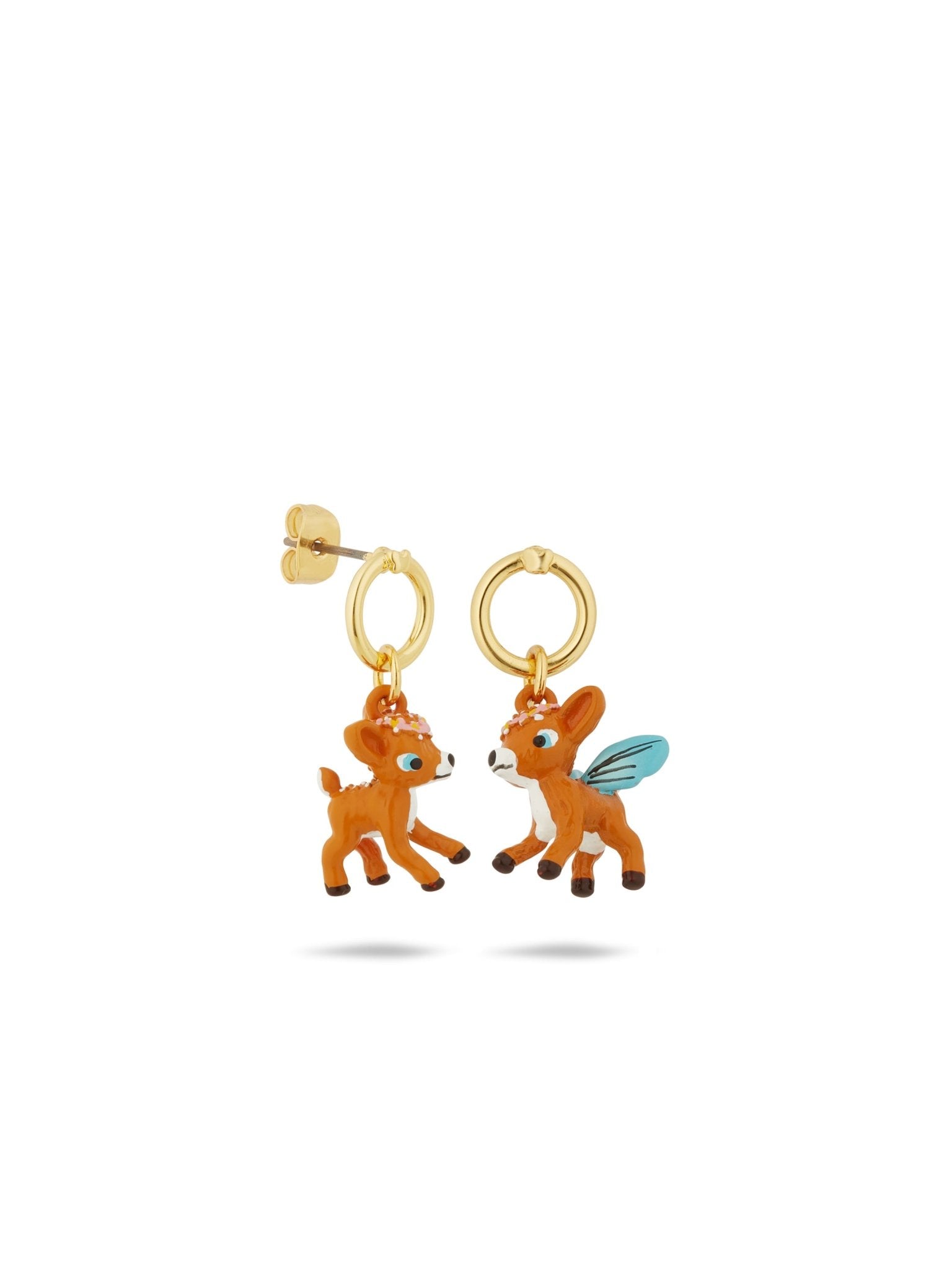 Asymmetrical Fawn And Butterfly Wing Earrings | AUFC1031 - Les Nereides
