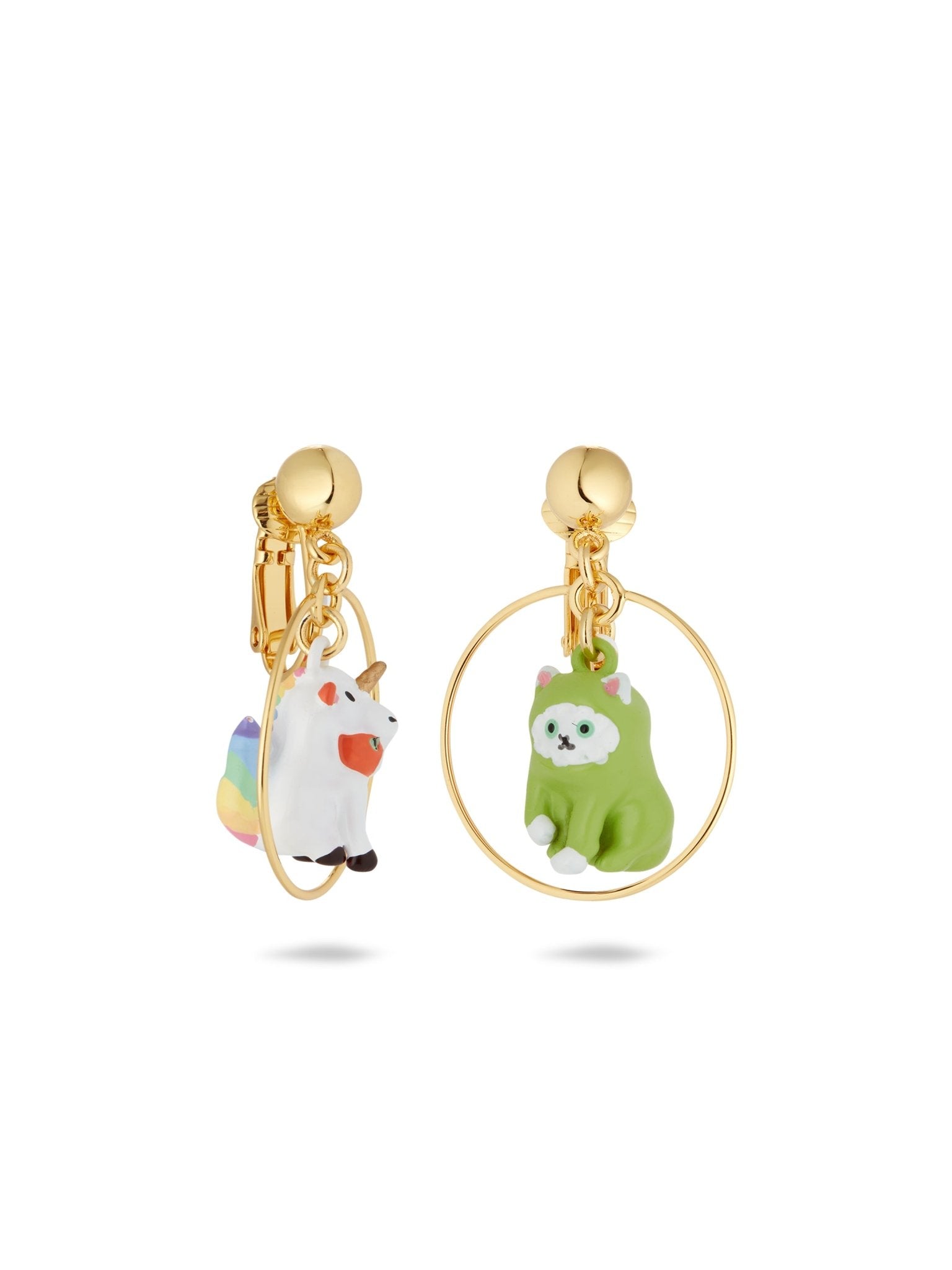 Asymmetrical Unicorn And Dinosaur Earrings | AUFC1011 - Les Nereides