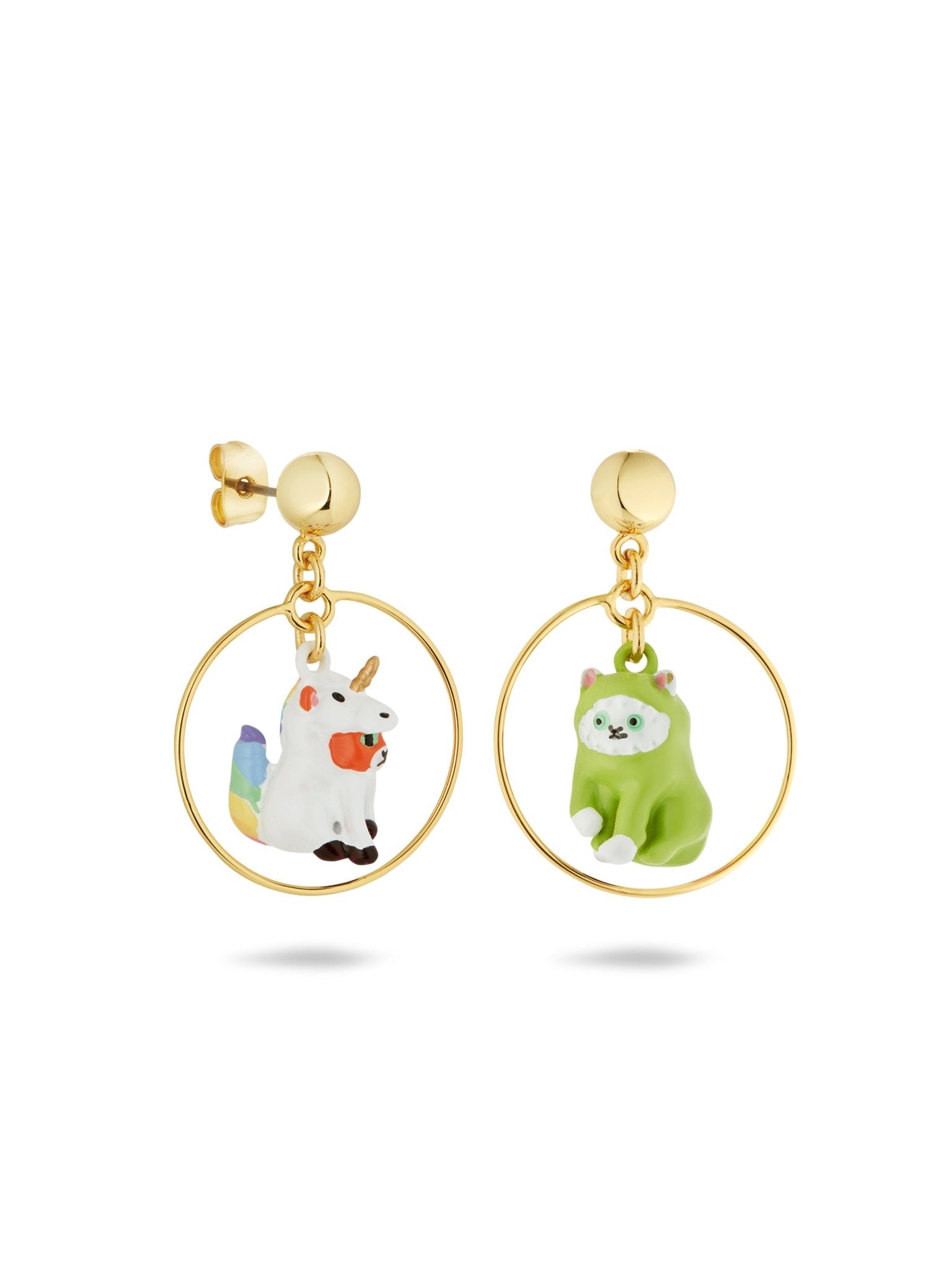 Asymmetrical Unicorn And Dinosaur Earrings | AUFC1011 - Les Nereides