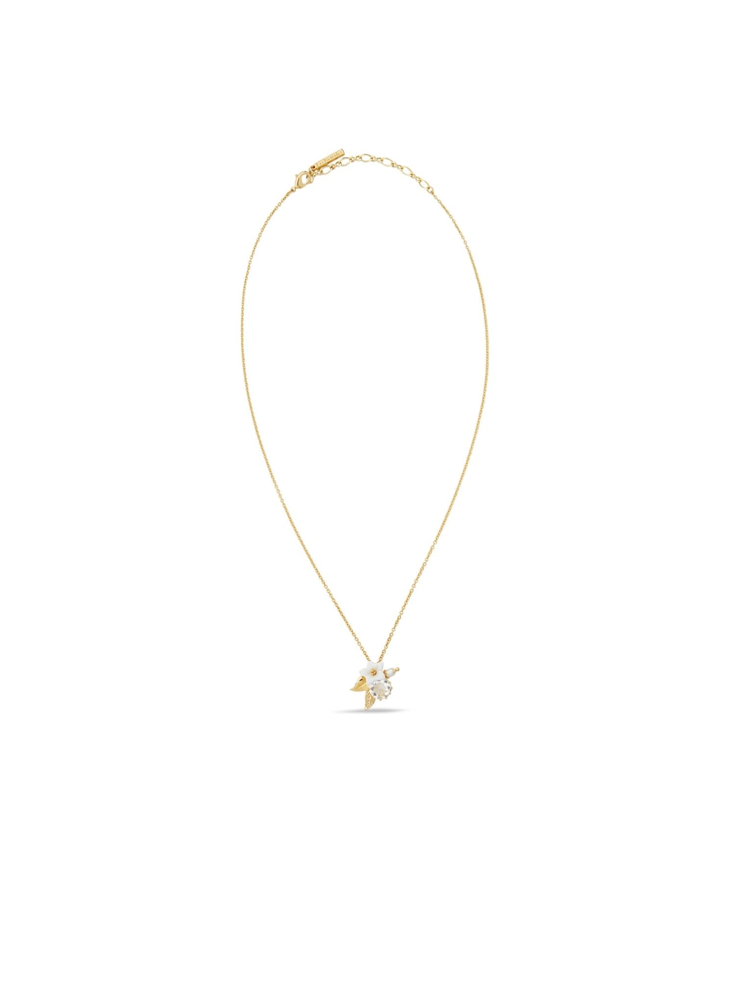 AUME307/1 White Jasmine Crystal Pearl Necklace - Les Nereides