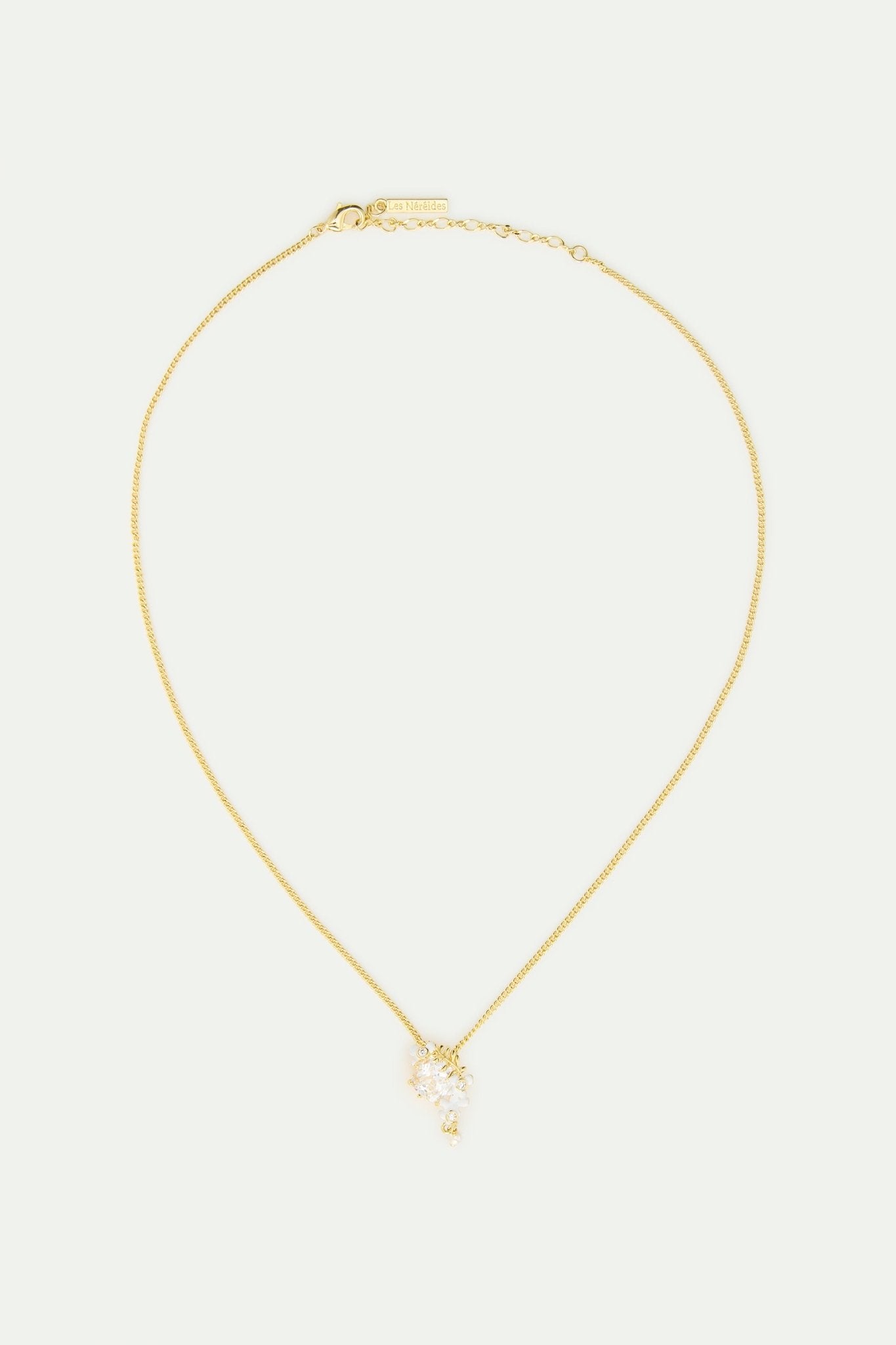 AWNF3041 Faceted Stone, Laurel, White Wisteria And Cultured Pearl Necklace | AWNF3041 - Les Nereides