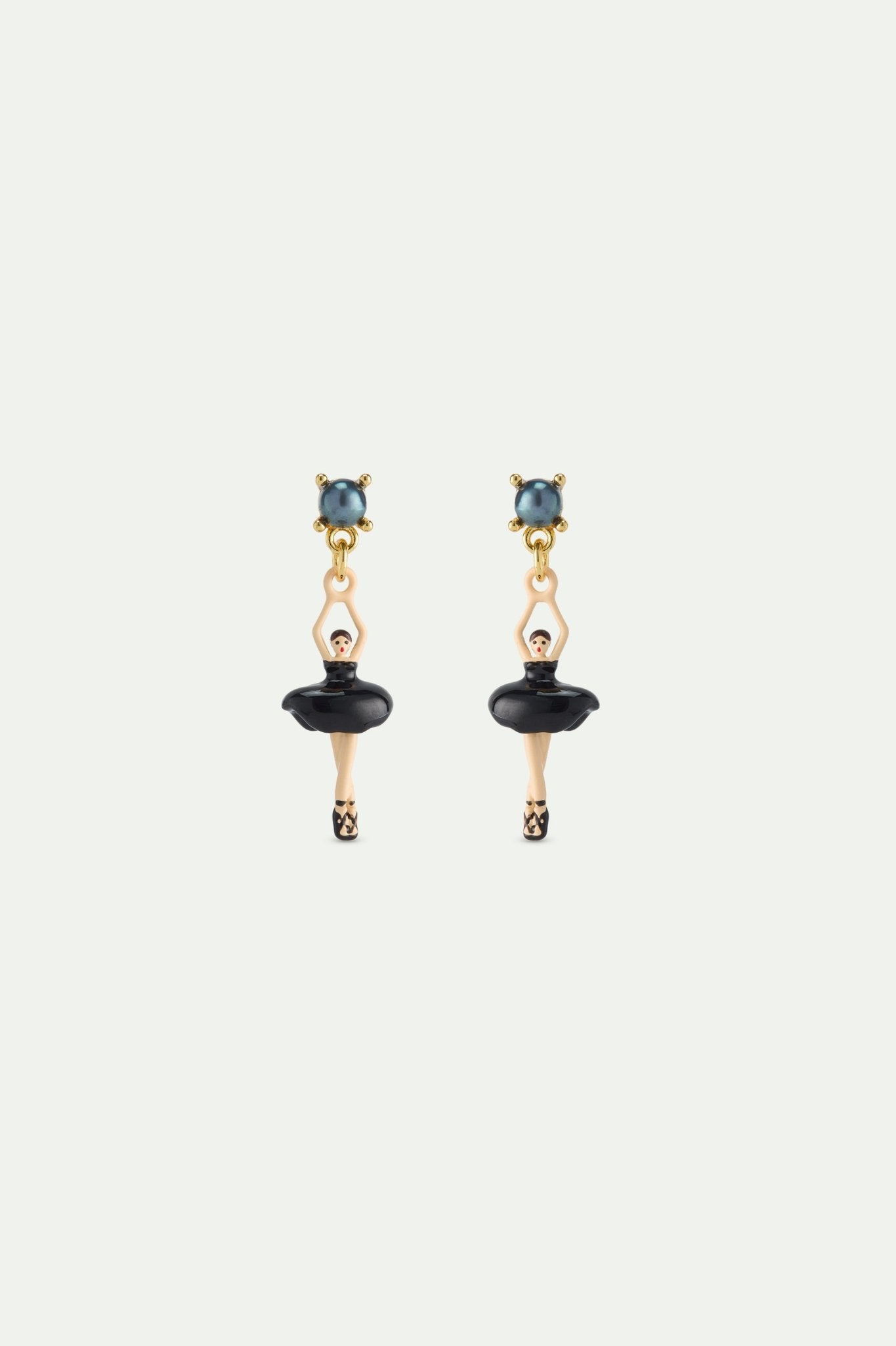 Ballerina Black Tutu And Cultured Pearl Earrings | AWMDD1011 - Les Nereides