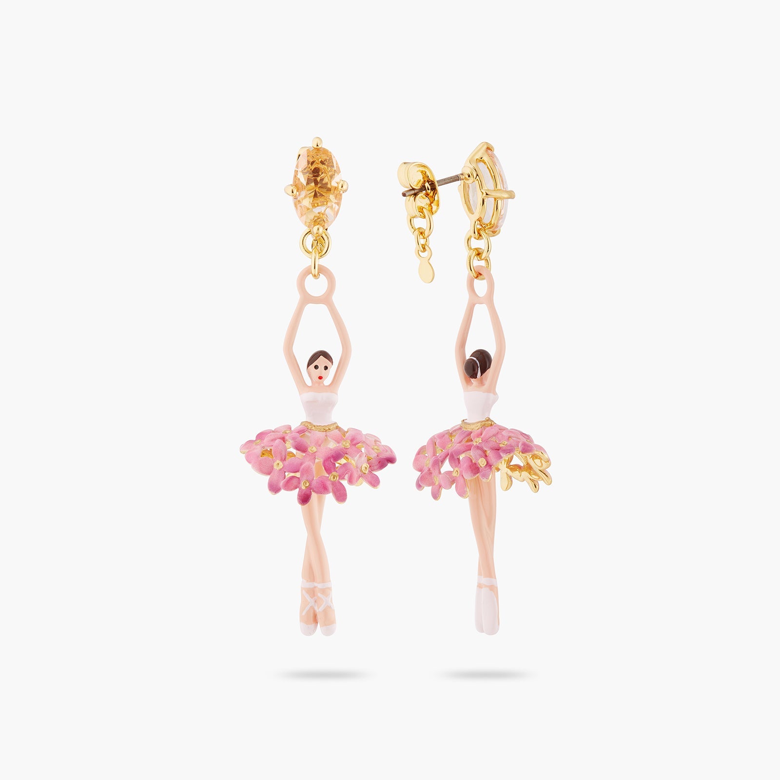 Ballerina, Stone And Enamelled Flower Bouquet Earrings | ATDD1151 - Les Nereides