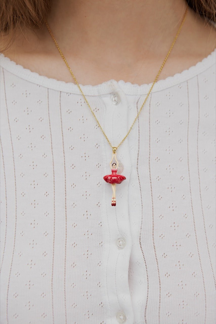 Ballerina with pink gradient tutu pendant necklace | AWDD3591 - Les Nereides