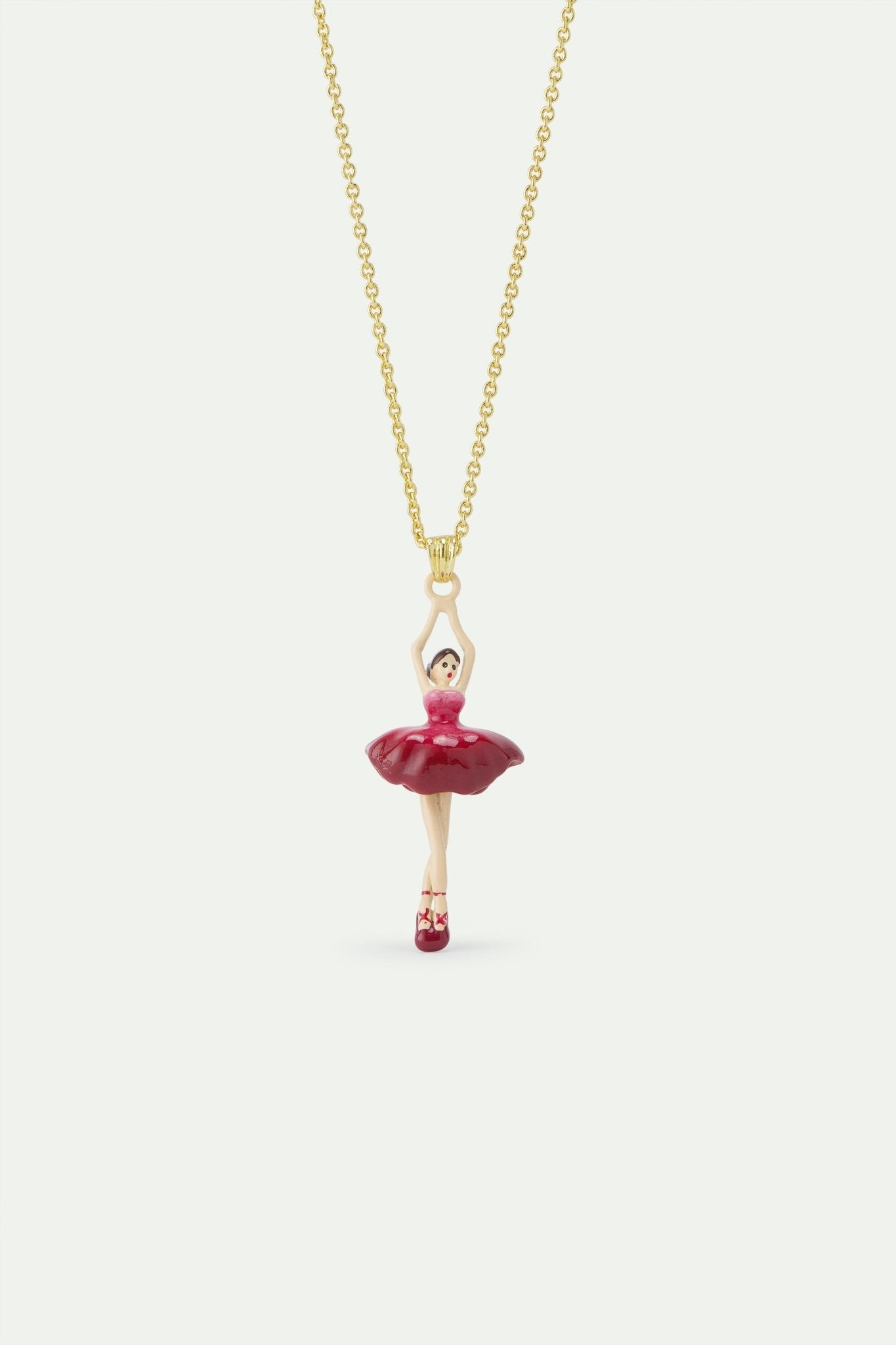 Ballerina with pink gradient tutu pendant necklace | AWDD3591 - Les Nereides