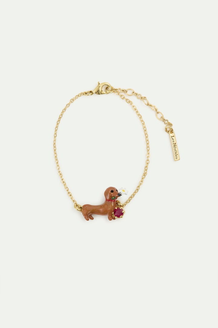 Basket. Daisy And Red Crystal Fine Bracelet | AWLA2021 - Les Nereides