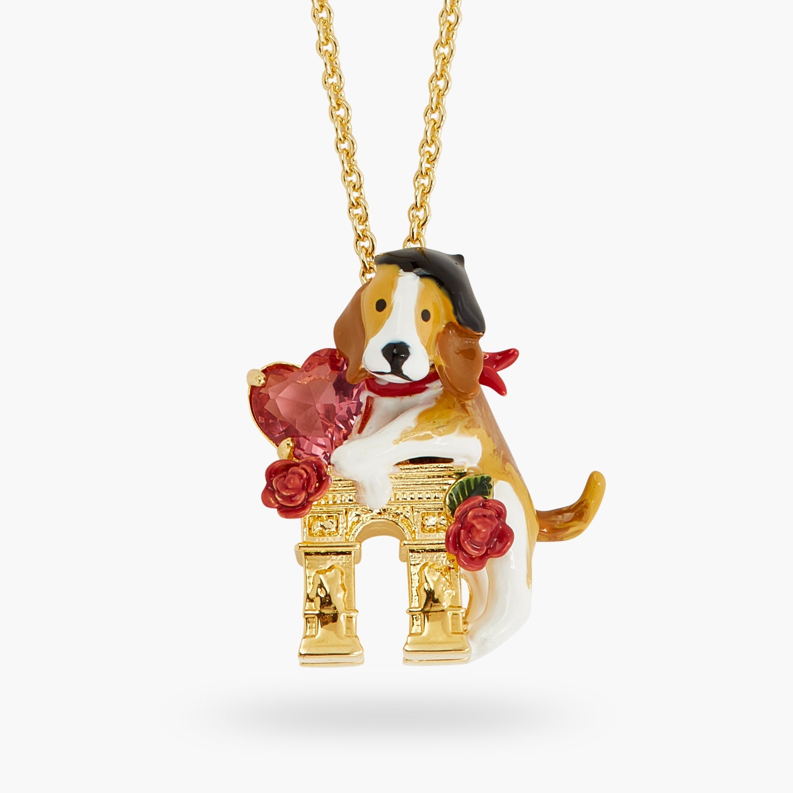 Beagle And Arc De Triomphe Pendant Necklace | ATPA3041 - Les Nereides