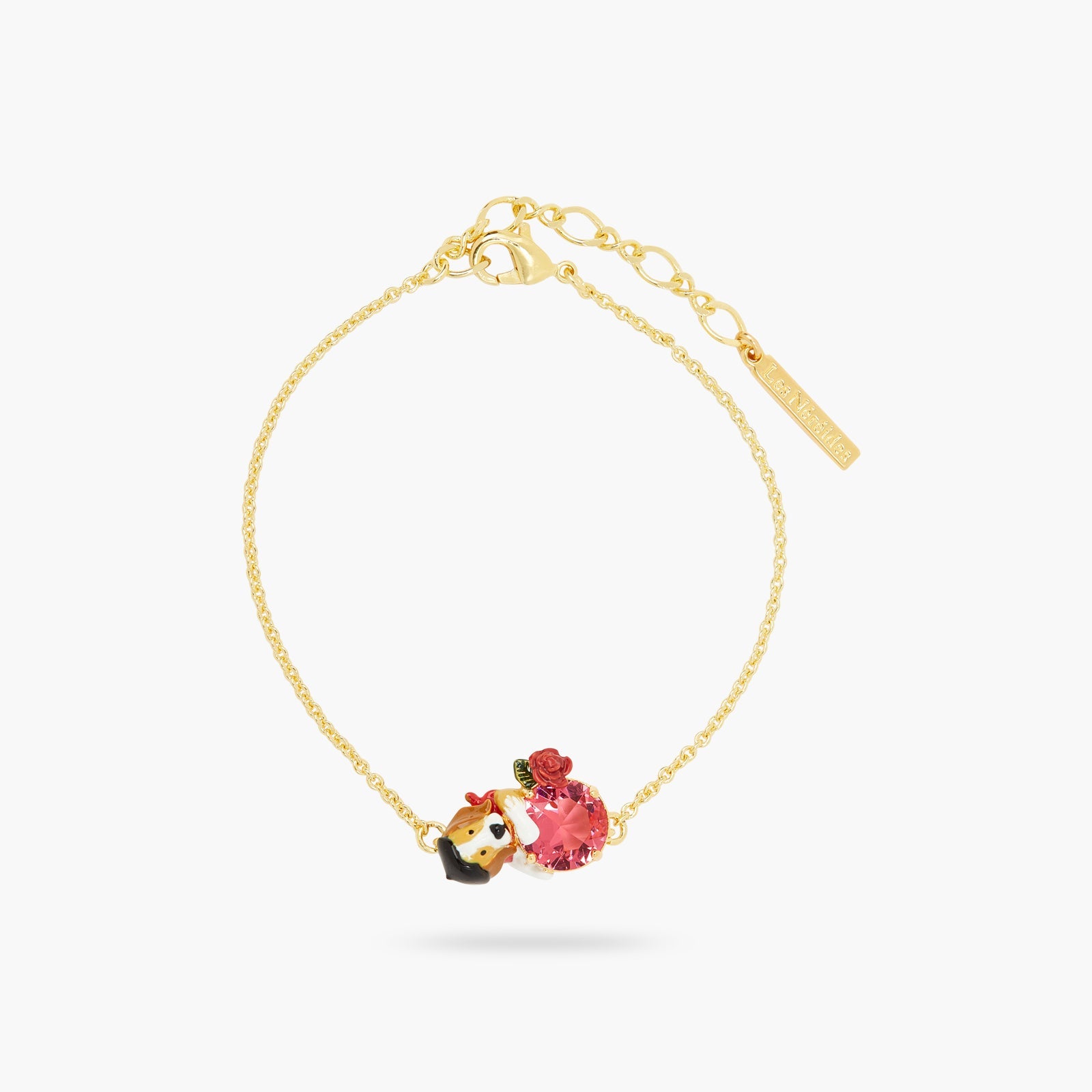 Beagle And Pink Cut Crystal Stone Fine Bracelet | ATPA2031 - Les Nereides