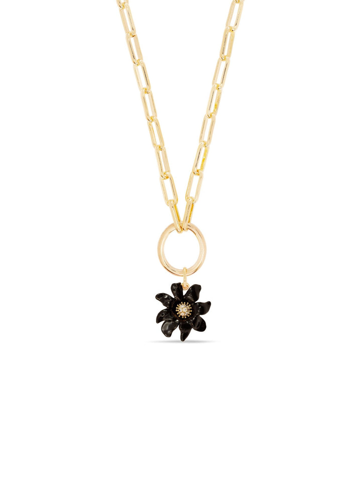 Black Lily Flower Pendant | AUPE4211 - Les Nereides