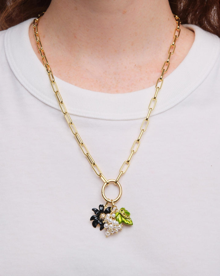 Black Lily Flower Pendant | AUPE4211 - Les Nereides