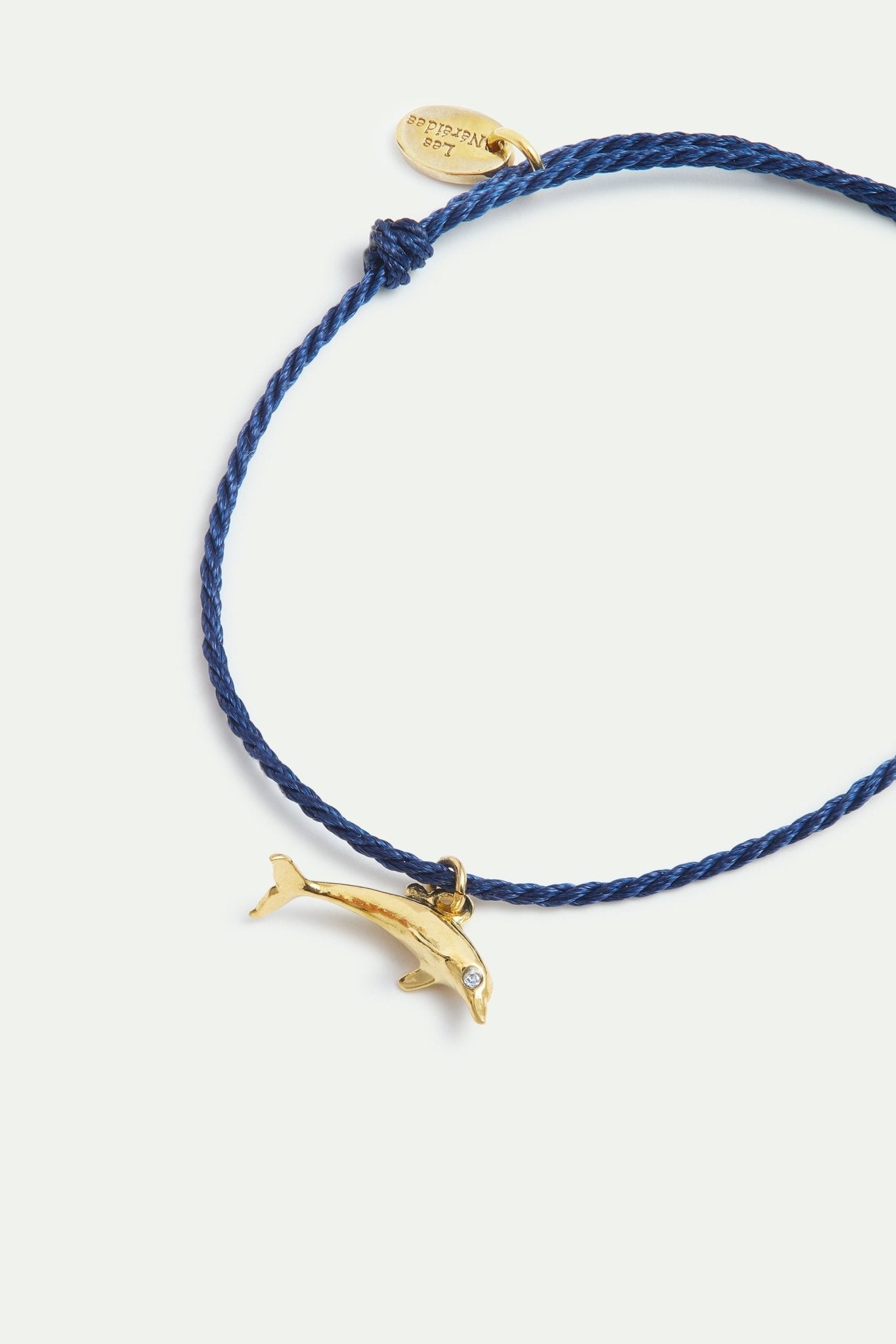 Blue Cord Gold Dolphin Bracelet | AYLA2101 - Les Nereides Paris