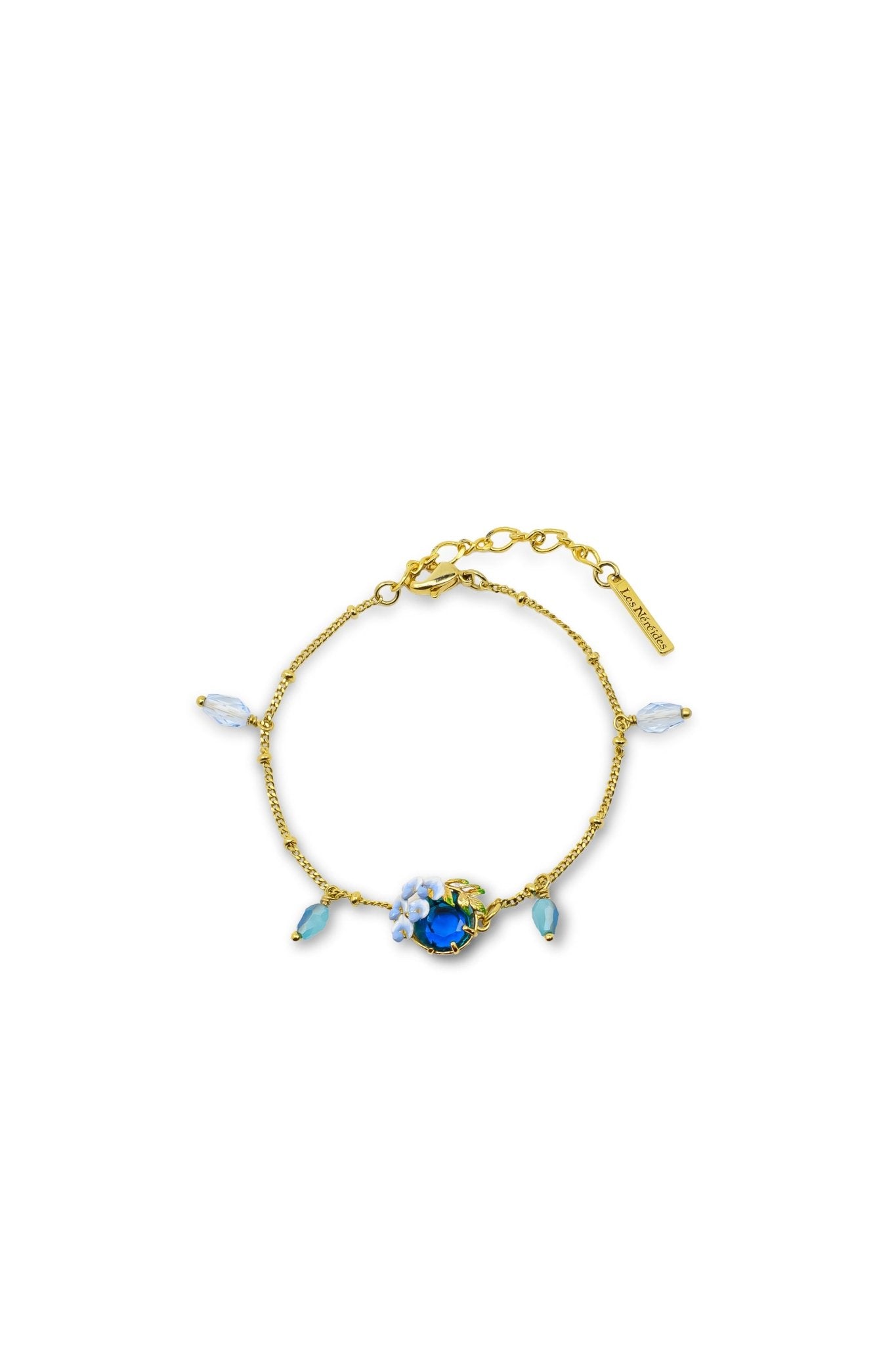 Blue Faceted Crystal And Wisteria Fine Bracelet | AUOF2031 - Les Nereides