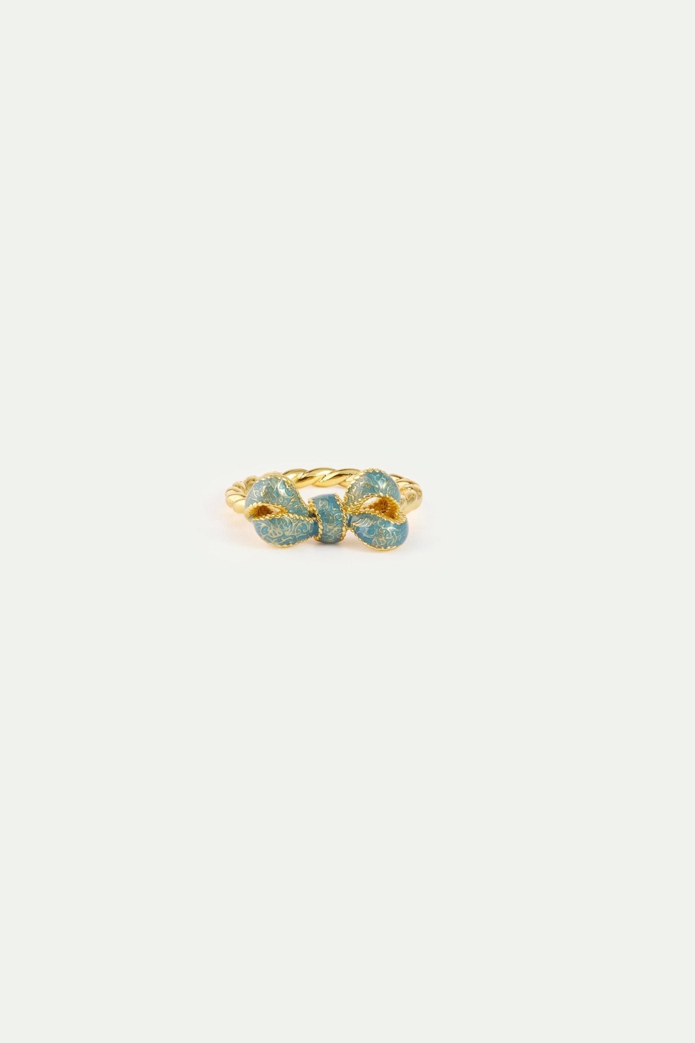 Blue Ribbon And Cultured Pearl Ring | AYOP6031 - Les Nereides