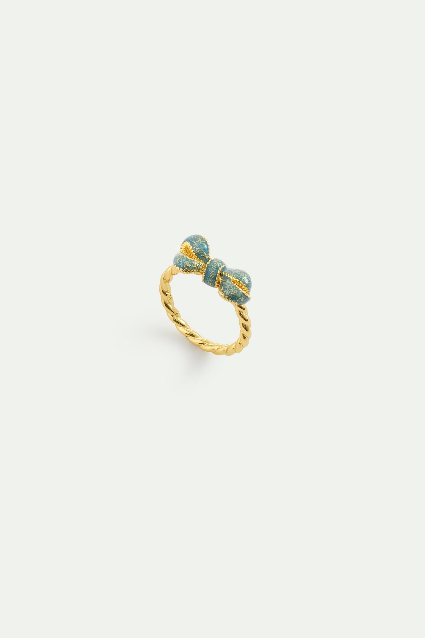 Blue Ribbon And Cultured Pearl Ring | AYOP6031 - Les Nereides