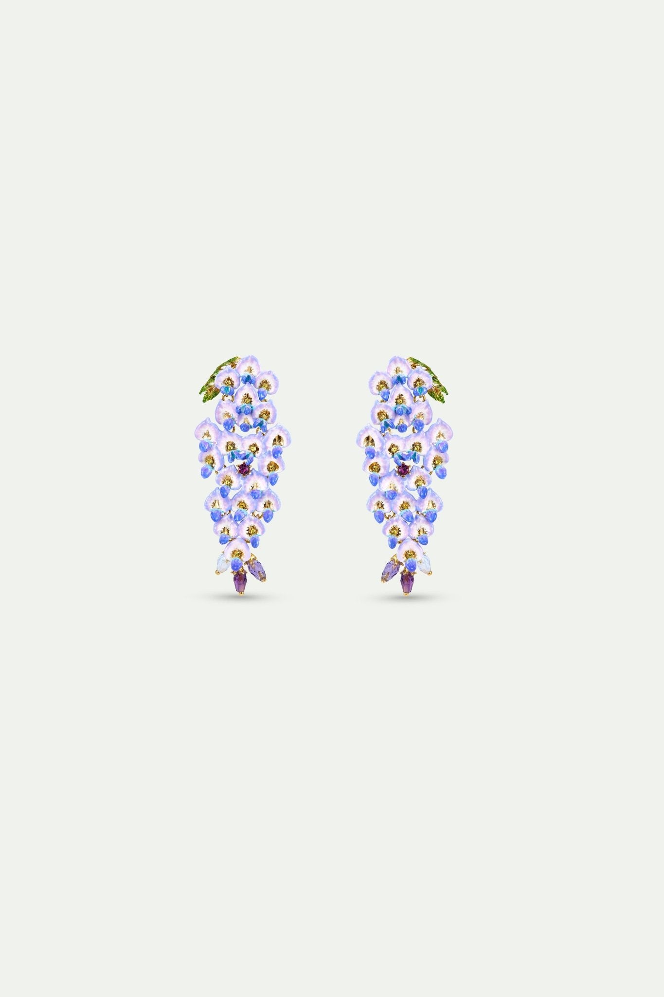 Blue Wisteria And Crystal Earrings | AXOF1051 - Les Nereides