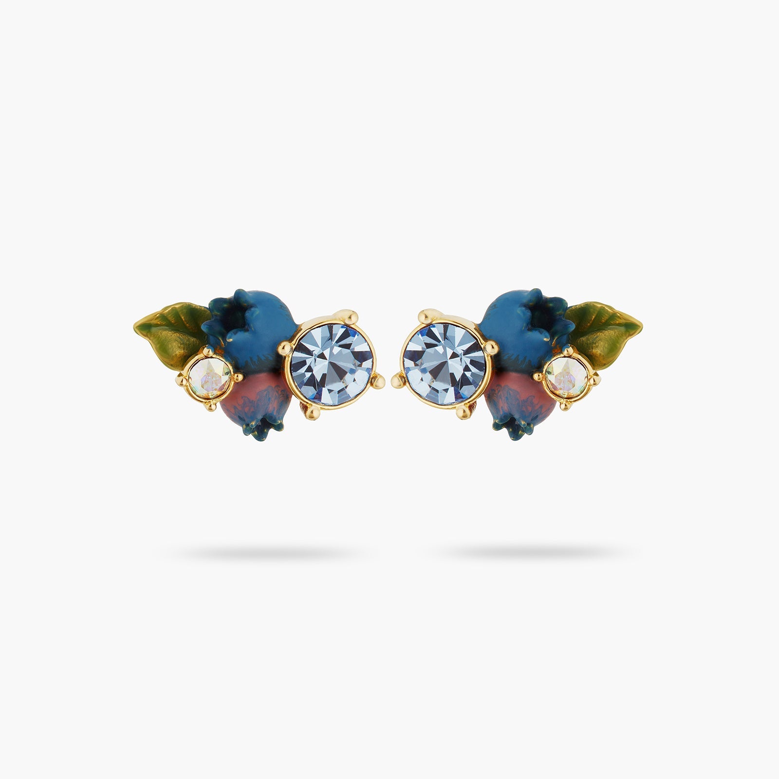 Blueberry And Round Cut Stone Earrings | ATBG1081 - Les Nereides