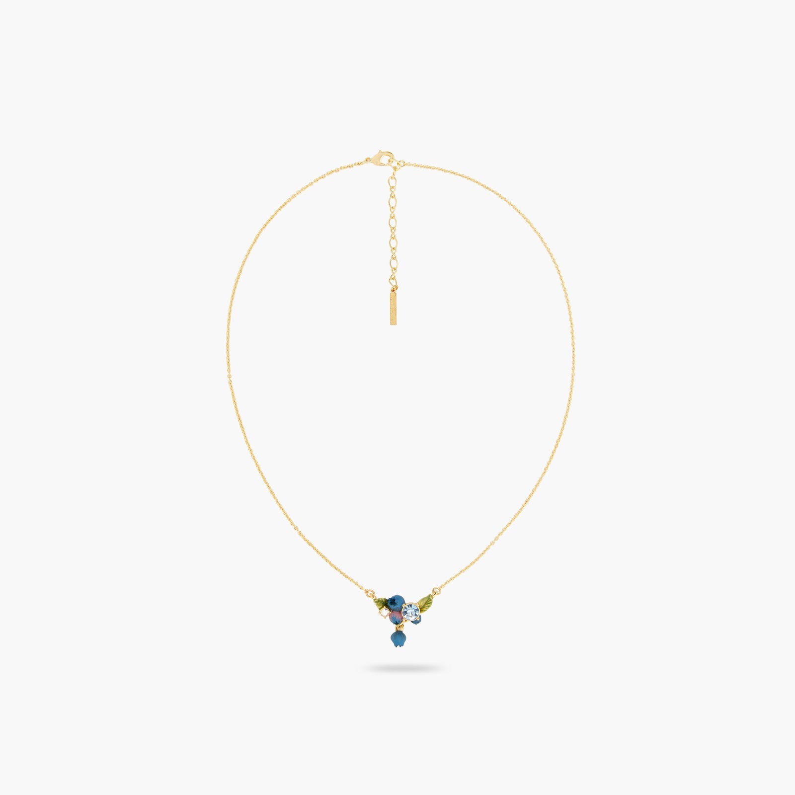 Blueberry And Round Cut Stone Statement Necklace | ATBG3051 - Les Nereides