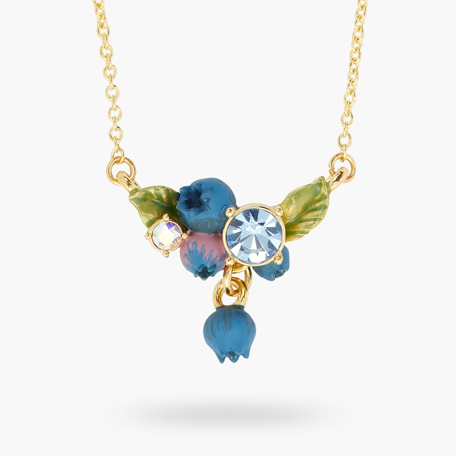 Blueberry And Round Cut Stone Statement Necklace | ATBG3051 - Les Nereides