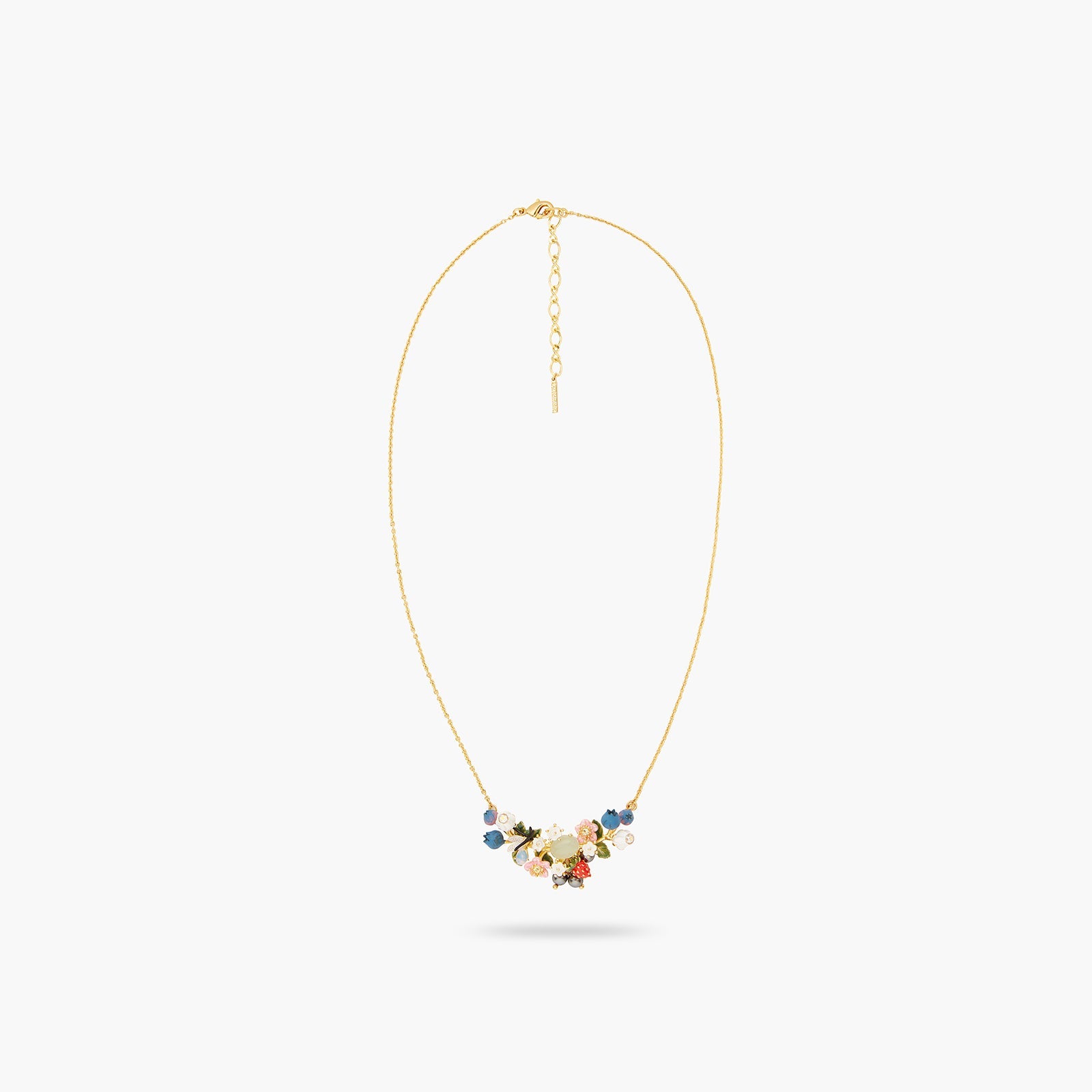 Blueberry, Firefly And Round Cut Stone Statement Necklace | ATBG3041 - Les Nereides