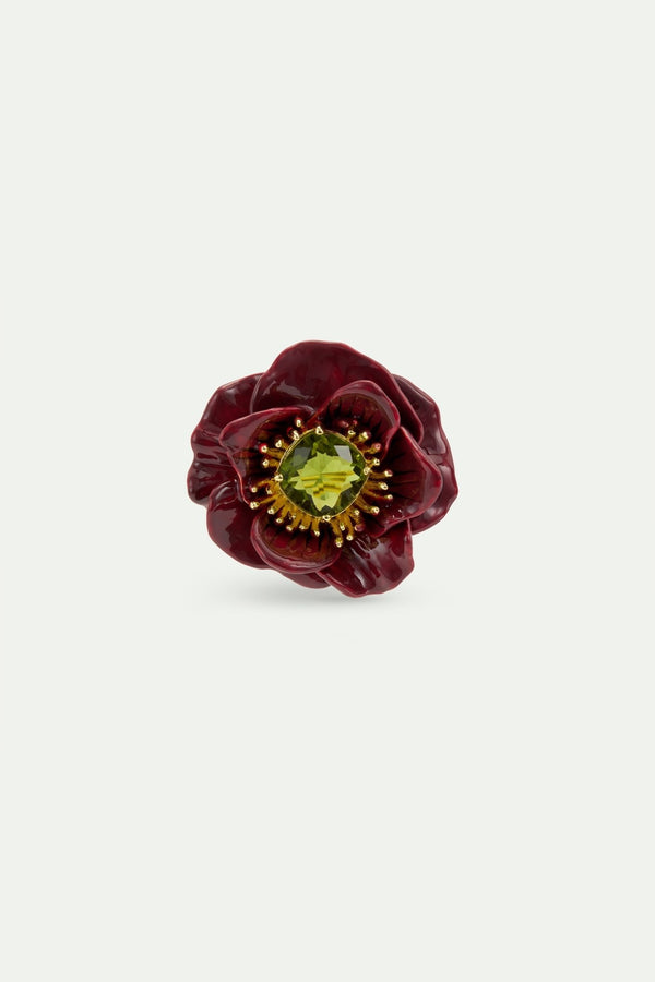 Burgundy Anemone Brooch | AWBB5011 - Les Nereides